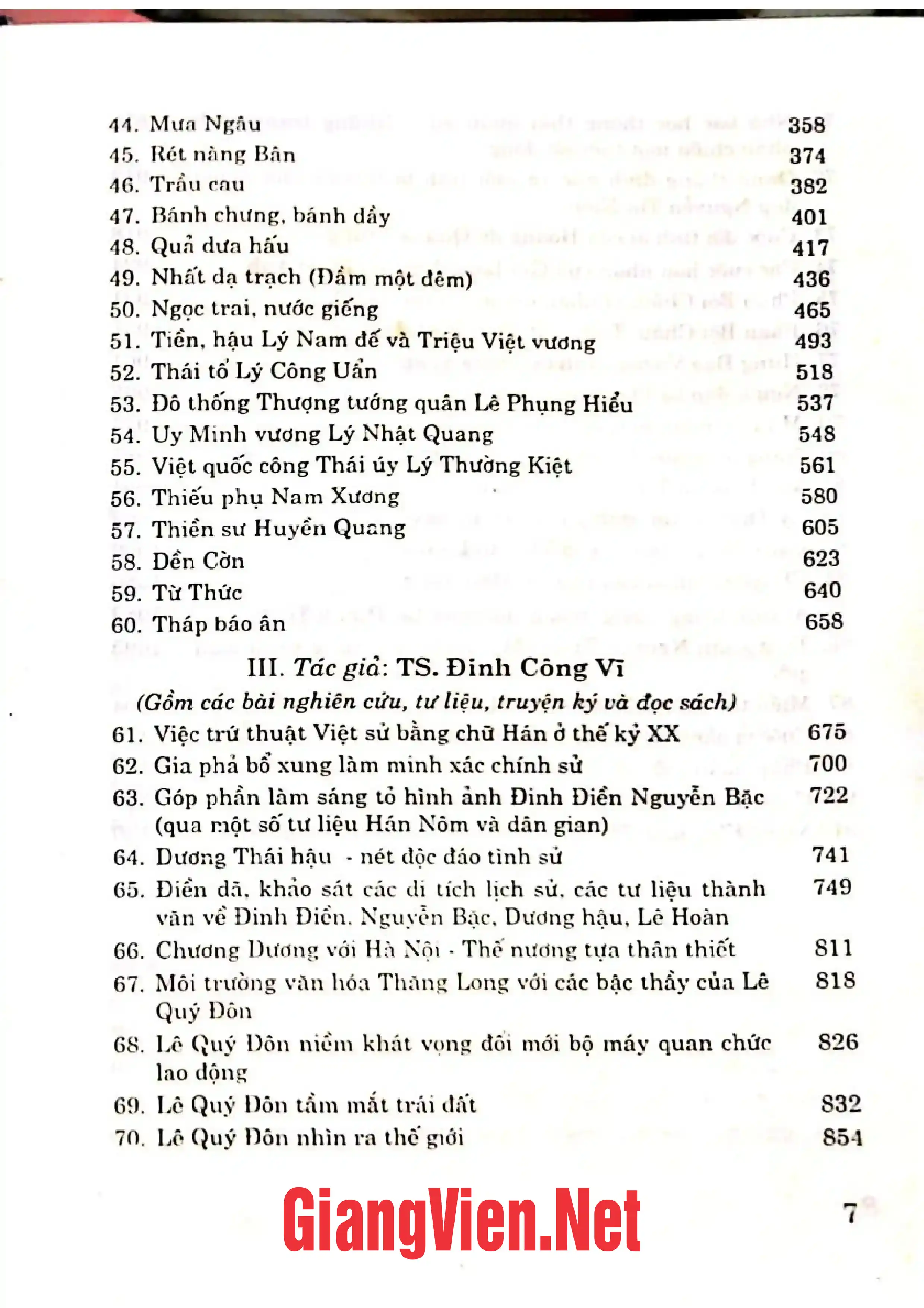Mục lục chi tiết trang 2 sách Nhìn lại lịch sử