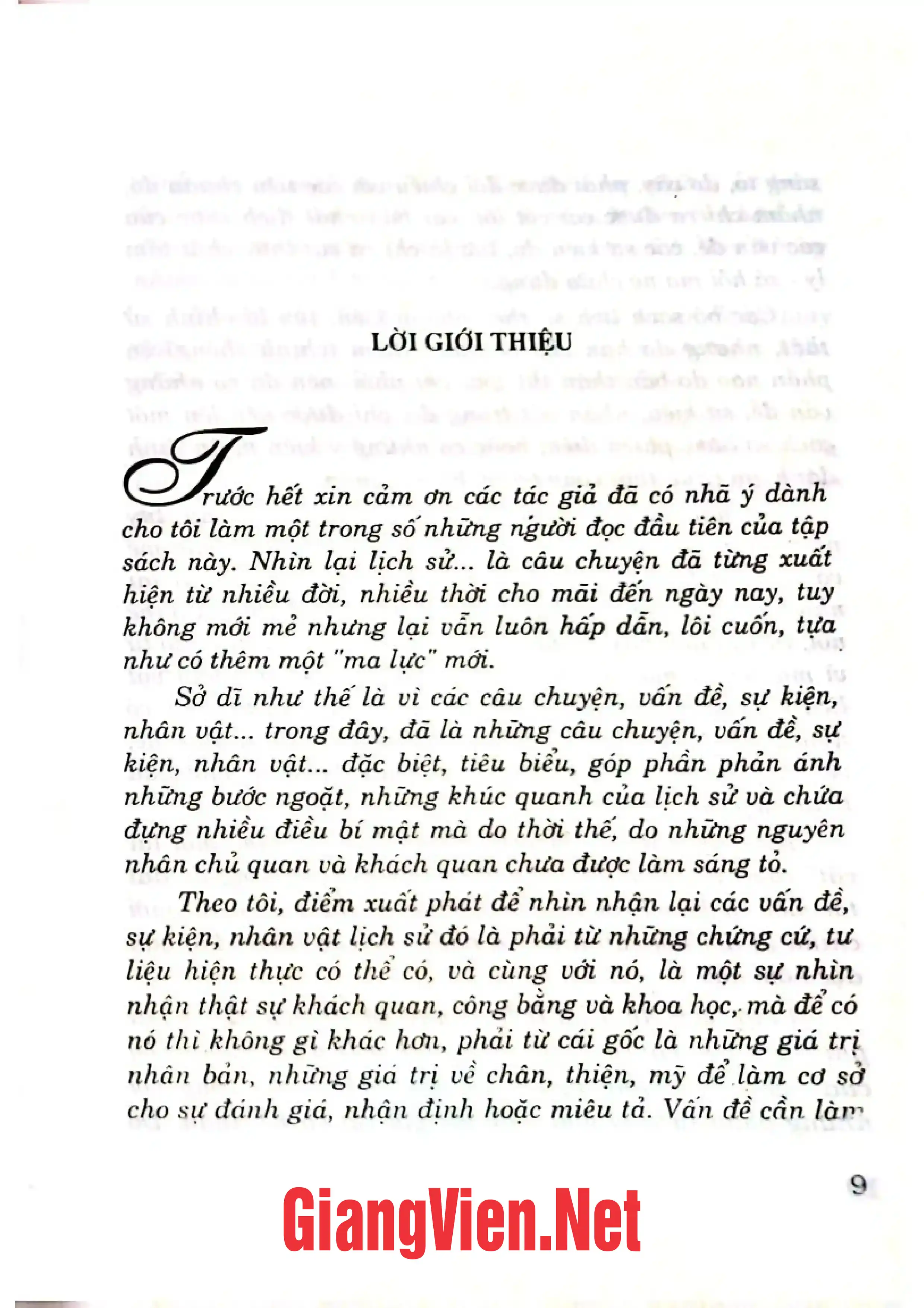 Nội dung trang phụ bản giới thiệu sách Nhìn lại lịch sử
