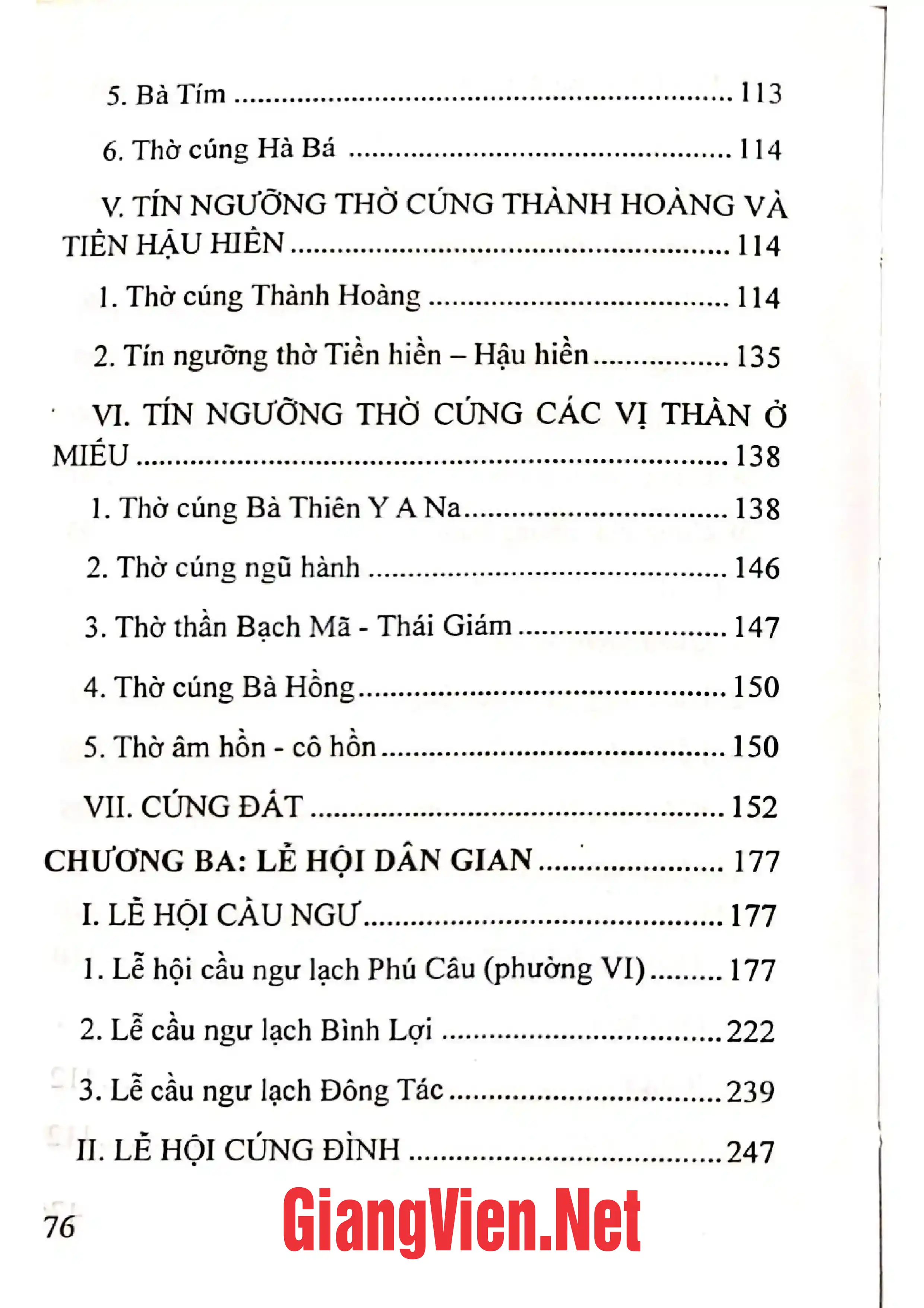 Mục lục chi tiết trang 3 sách Di sản văn hóa dân gian vùng cửa sông Đà Diễn