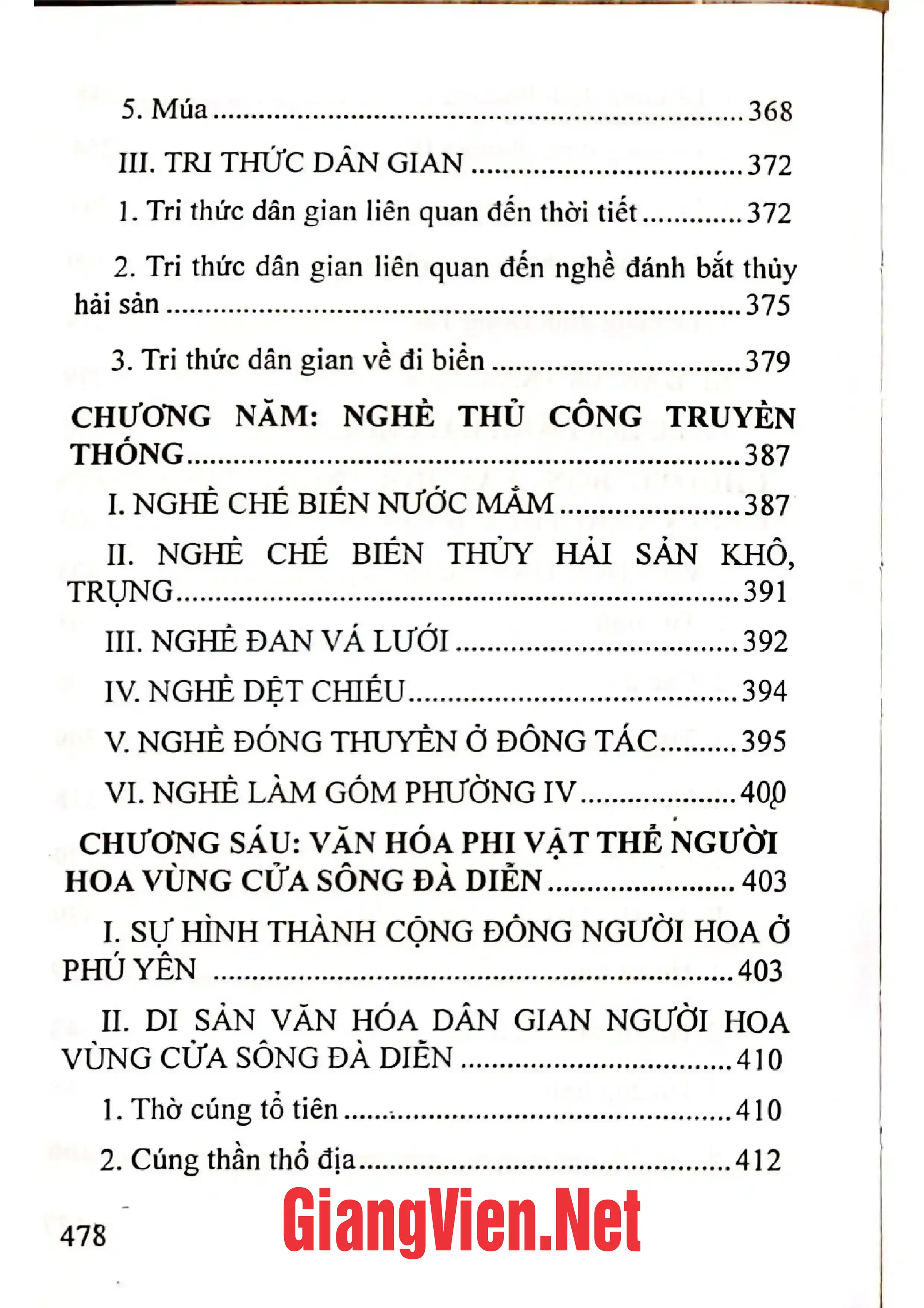 Nội dung mục lục và hình ảnh sách Di sản văn hóa dân gian vùng cửa sông Đà Diễn - Trang 5