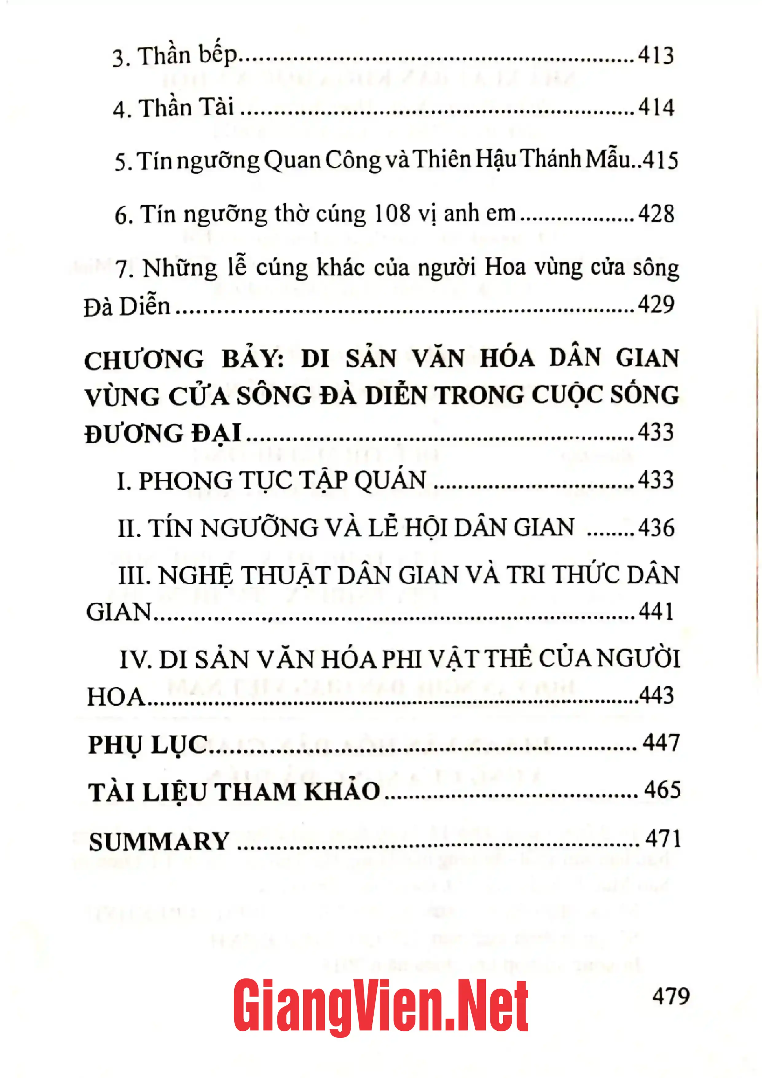 Nội dung mục lục và hình ảnh sách Di sản văn hóa dân gian vùng cửa sông Đà Diễn - Trang 6