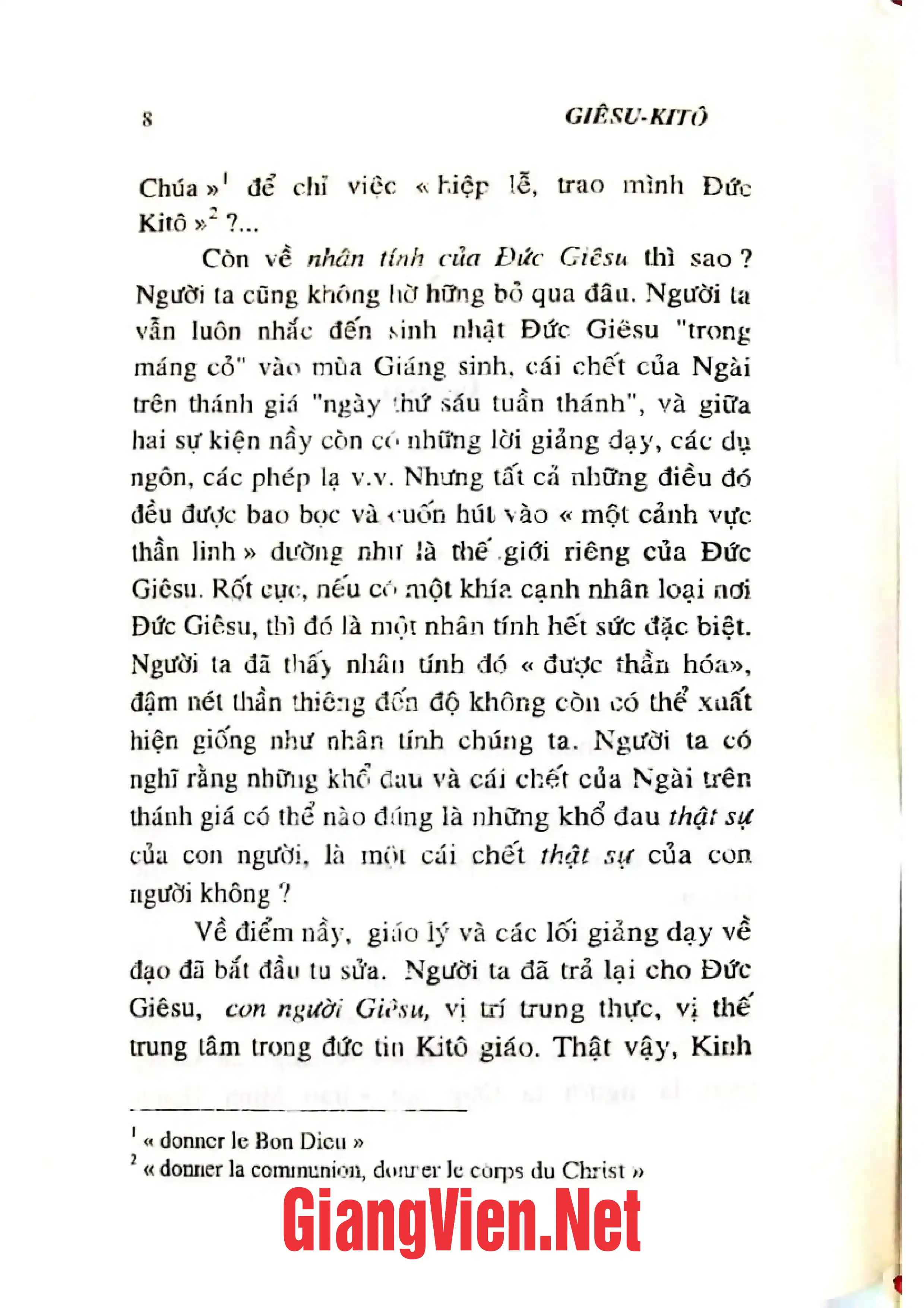 Nội dung trang phụ bản giới thiệu sách Giê su - Ki tô