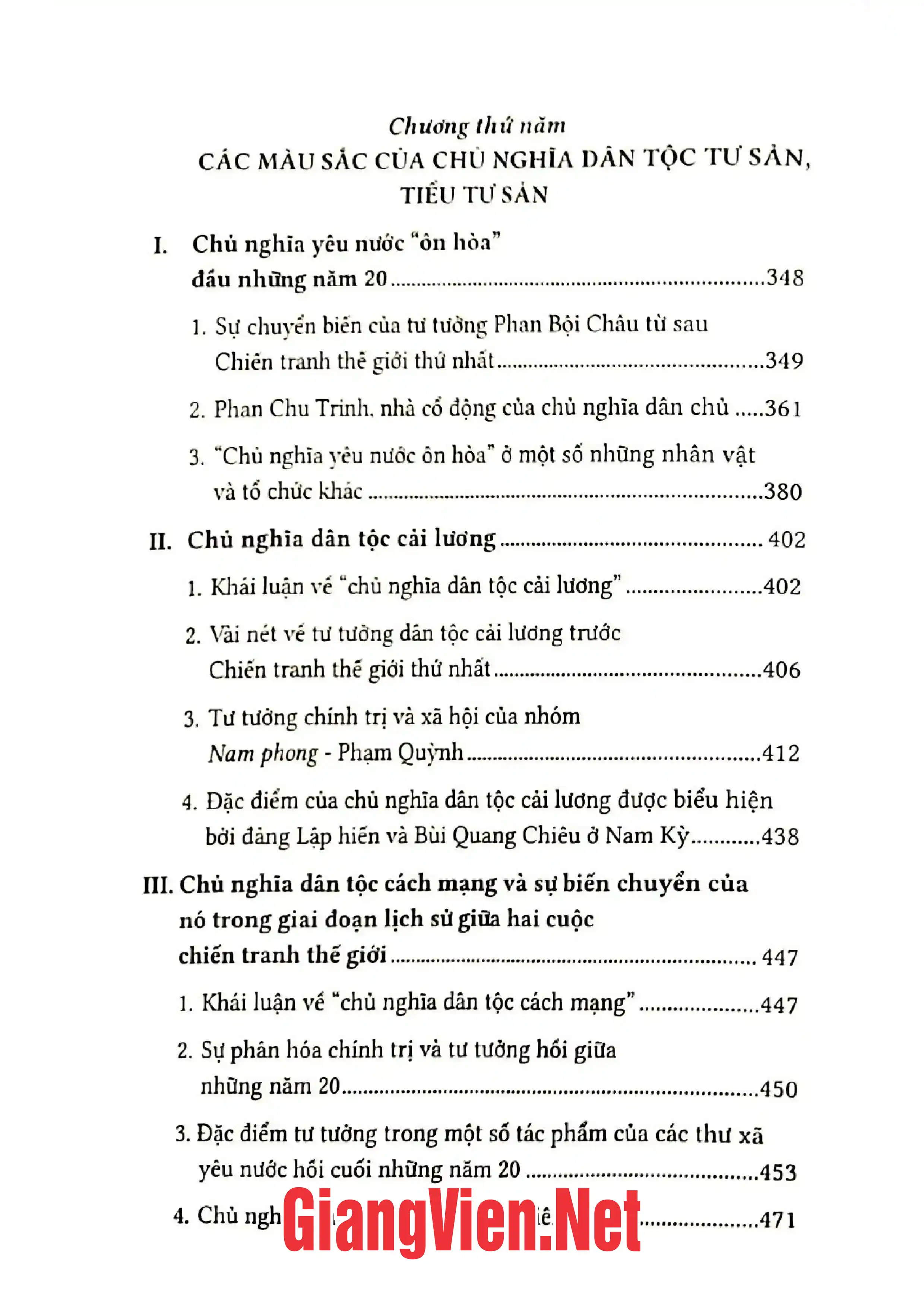 Nội dung mục lục và hình ảnh sách Sự phát triển của tư tưởng Việt Nam từ thế kỷ 19 đến cách mạng tháng Tám, Tập 2 - Trang 5