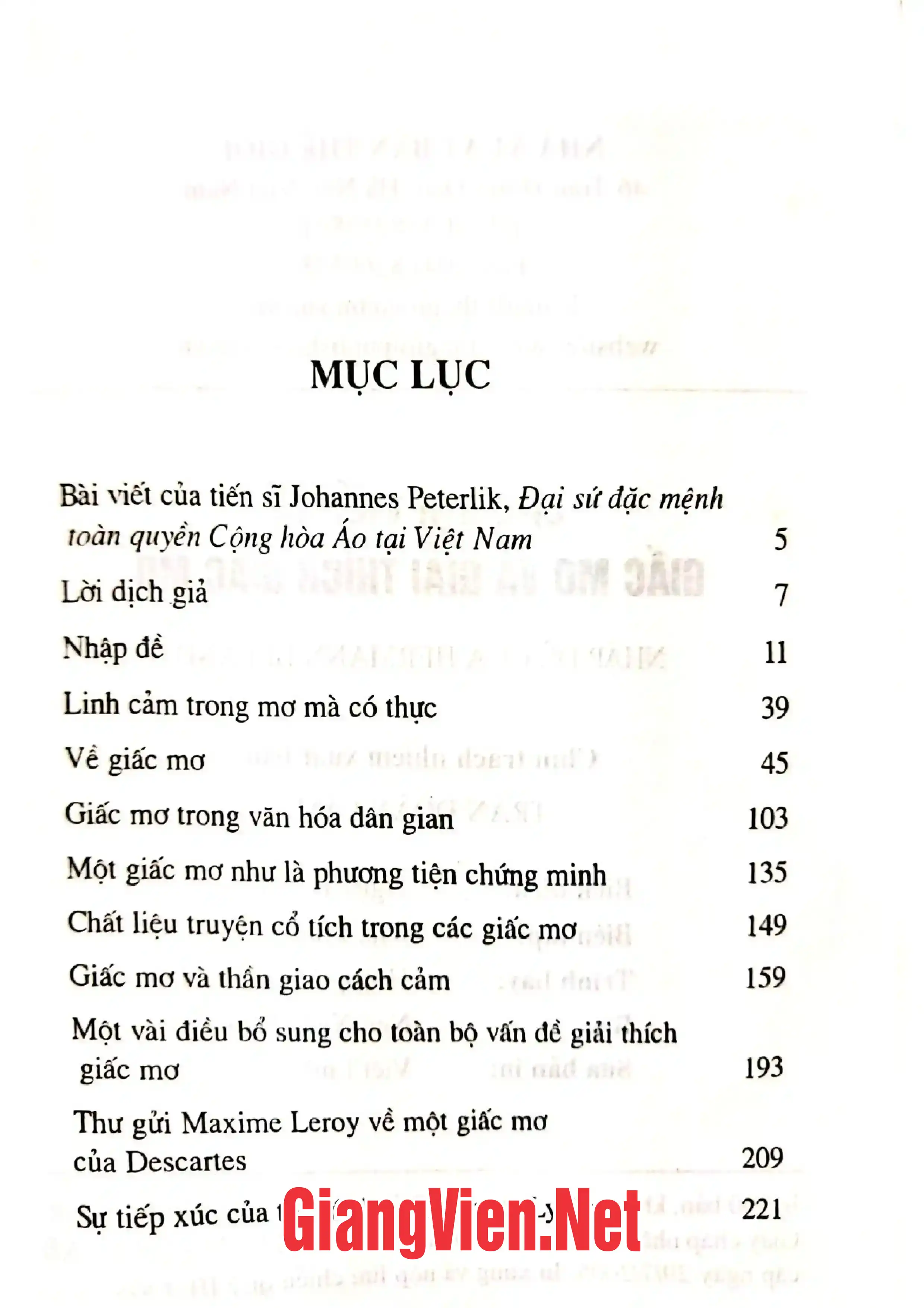 Trang bìa chính thức sách Các bài viết về giấc mơ và giải thích giấc mơ, Nhập đề của Hermann Beland