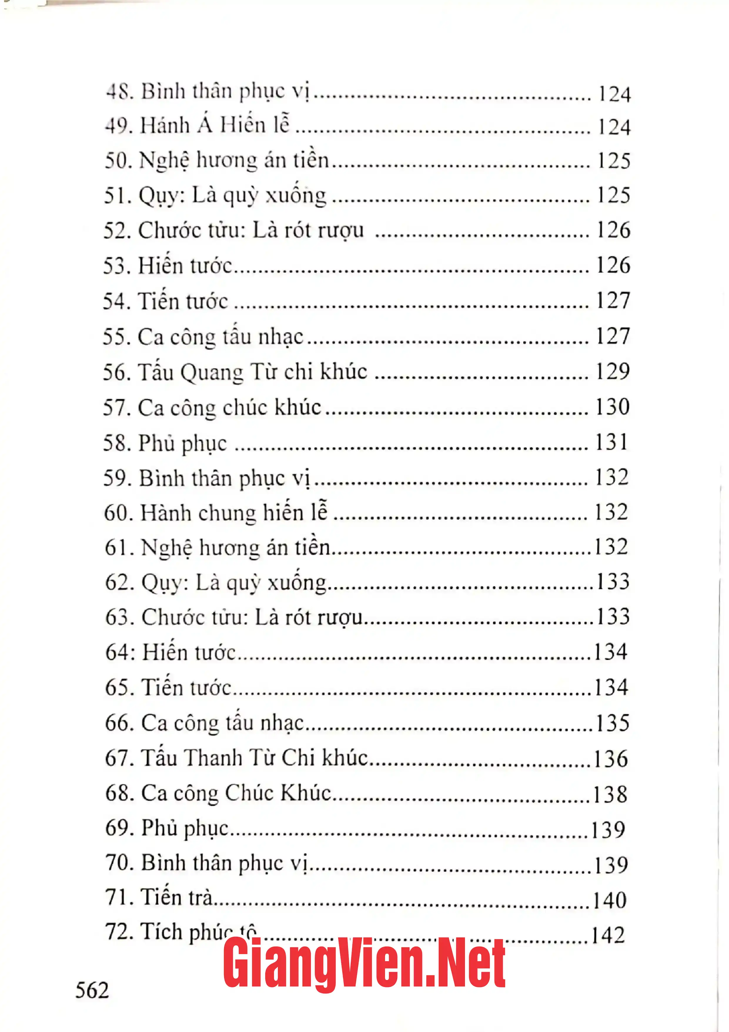 Mục lục chi tiết trang 3 sách Những nghi lễ và Cakệ ở đền Điềm