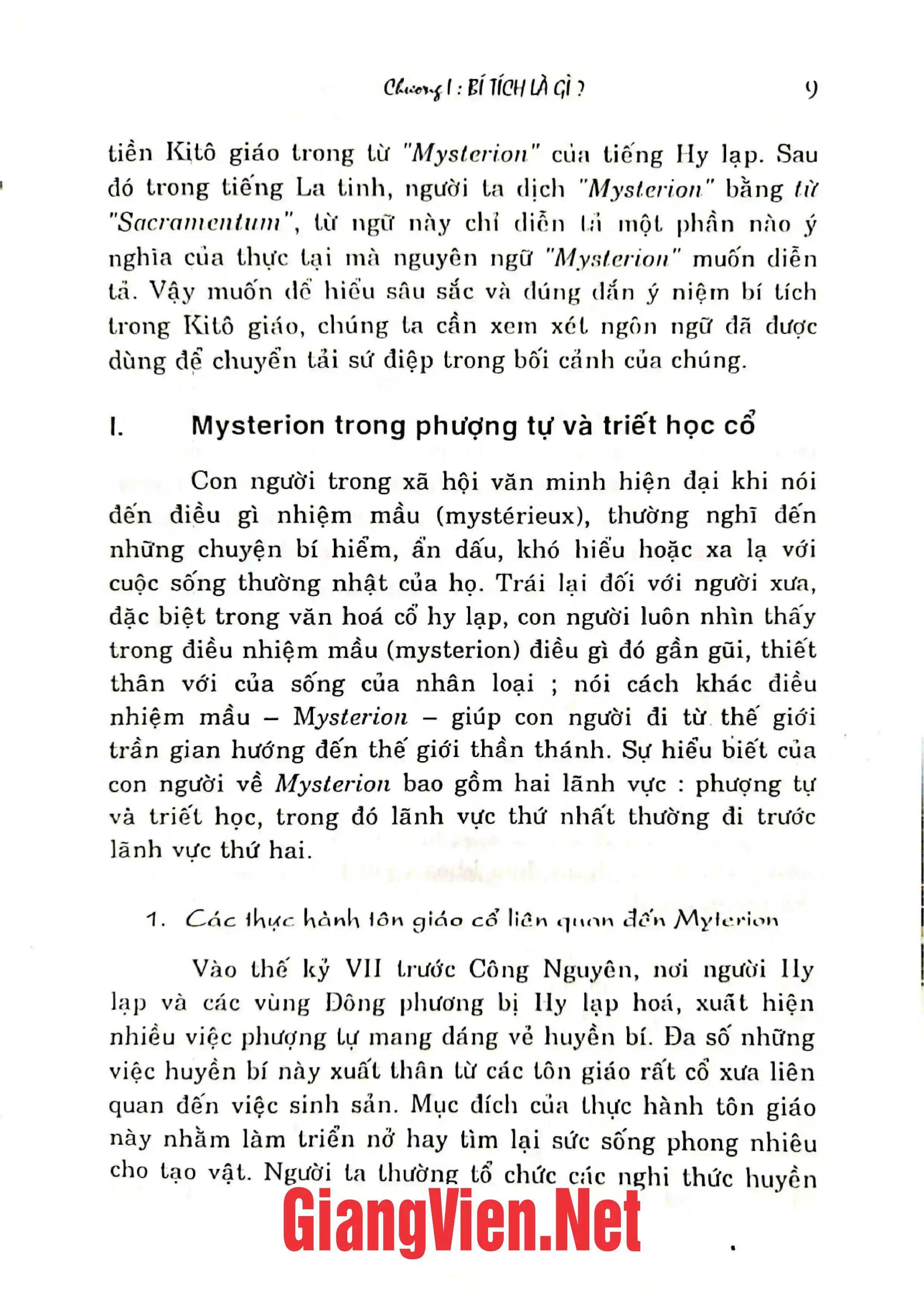 Ảnh minh họa nội dung cuốn sách: Tìm hiểu những vấn đề căn bản trong thần học bí tích Công giáo, Tập I