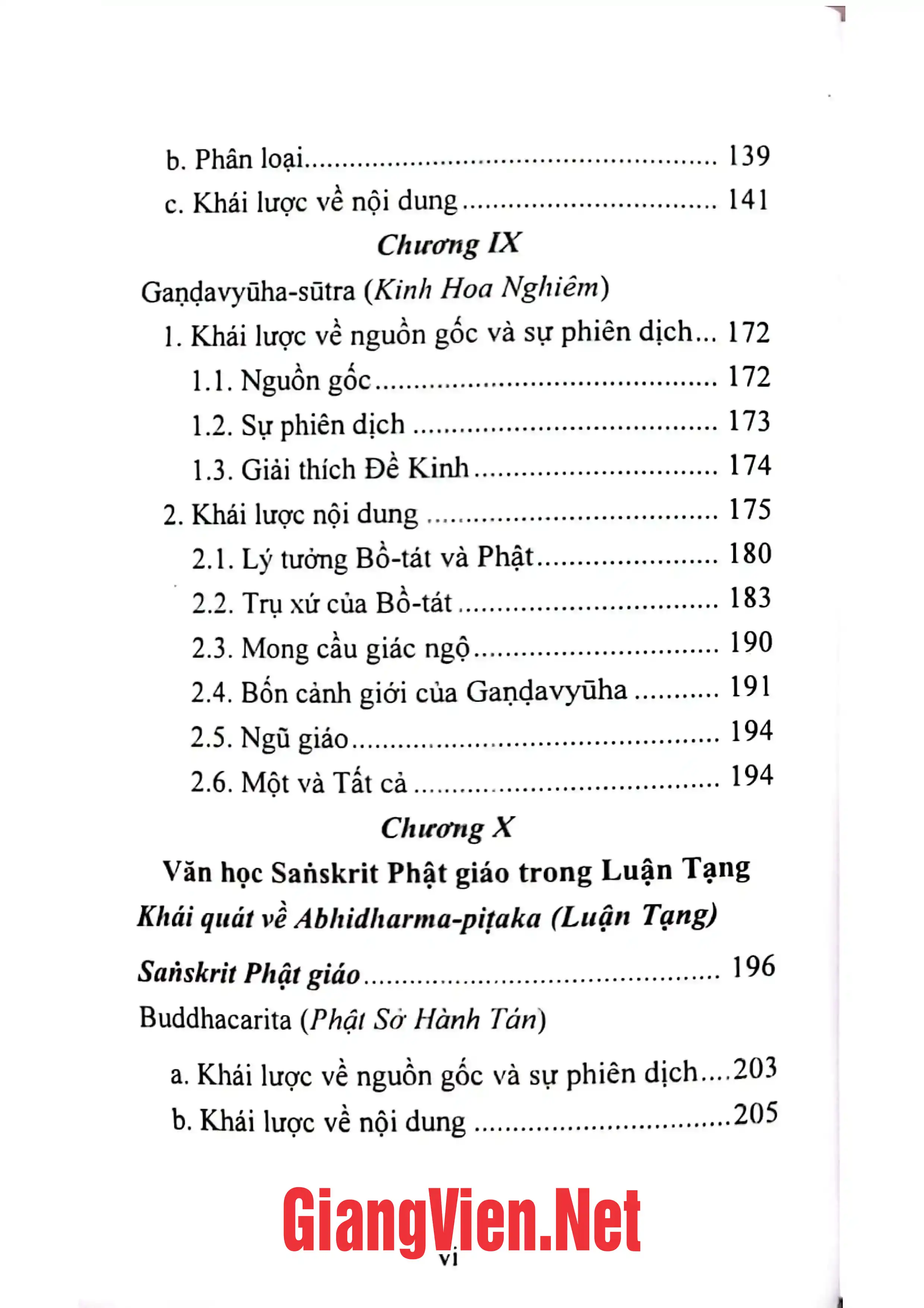 Mục lục chi tiết trang 2 sách Lược sử văn học Sanskrit và Hán Tạng Phật giáo