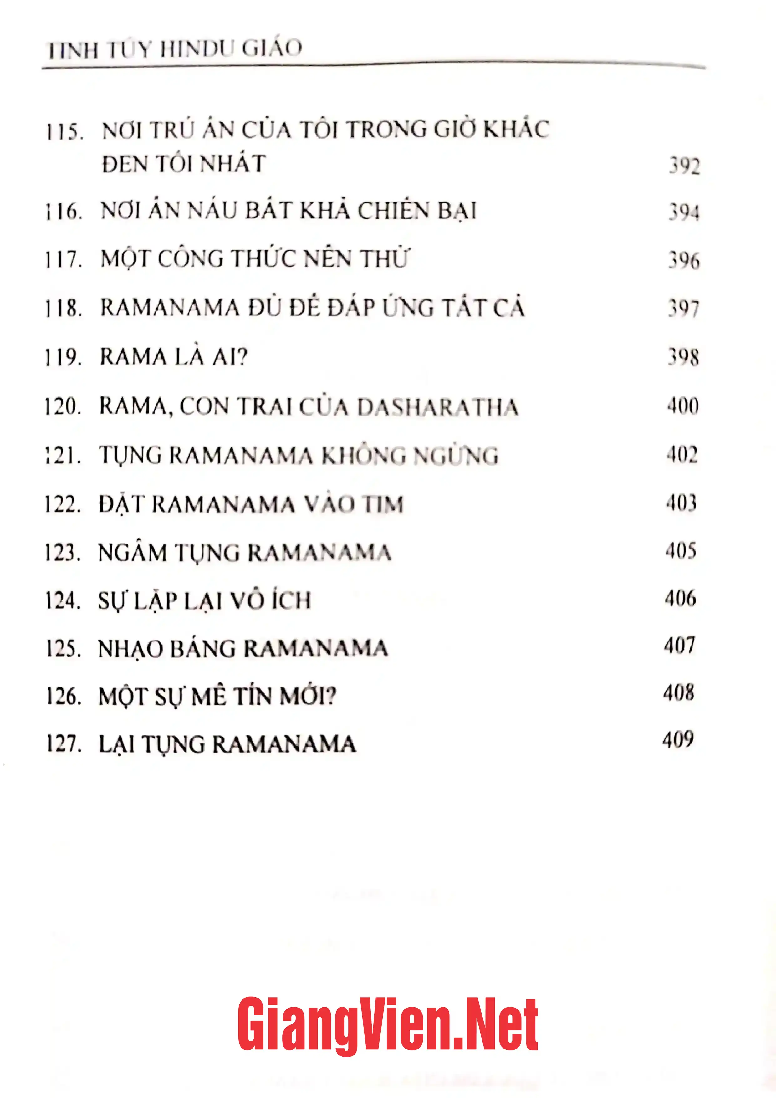 Nội dung mục lục và hình ảnh sách Tinh túy Hindu giáo - Trang 7