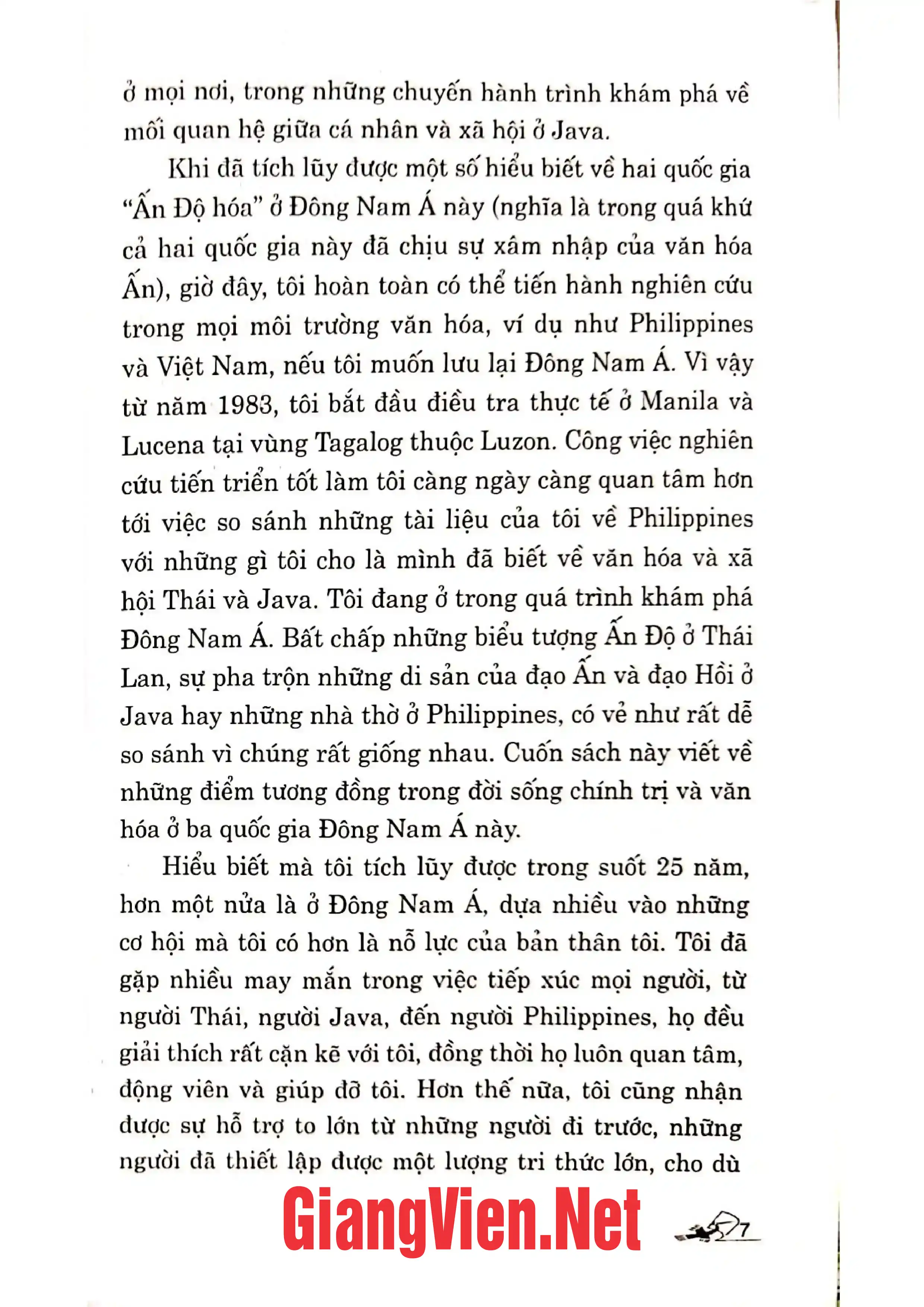 Nội dung trang phụ bản giới thiệu sách Những thay đổi trong văn hóa và tôn giáo của Đông Nam á