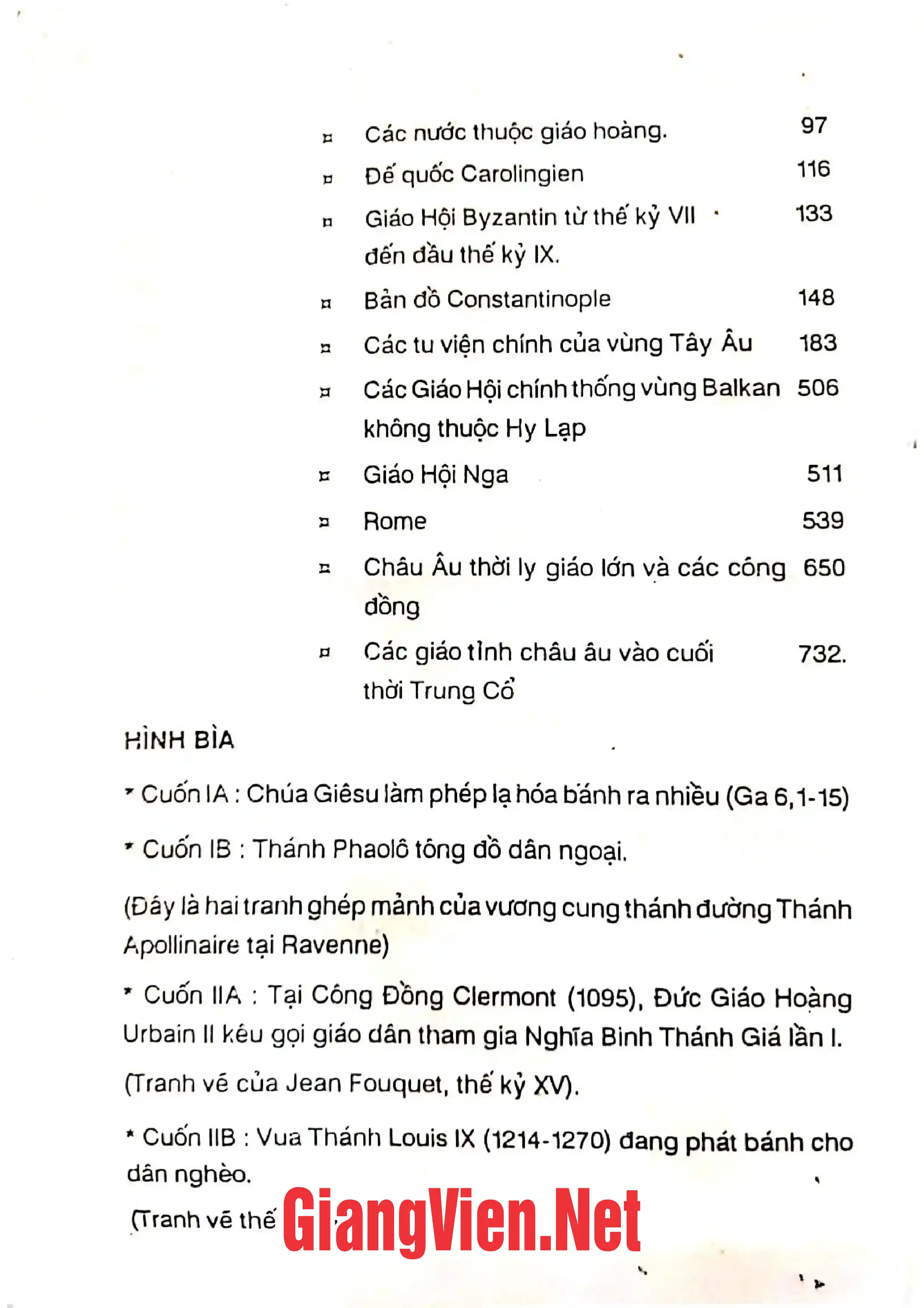Mục lục chi tiết trang 3 sách Tân lịch sử giáo hội, Cuốn II B: Thời Trung cổ 600-1500
