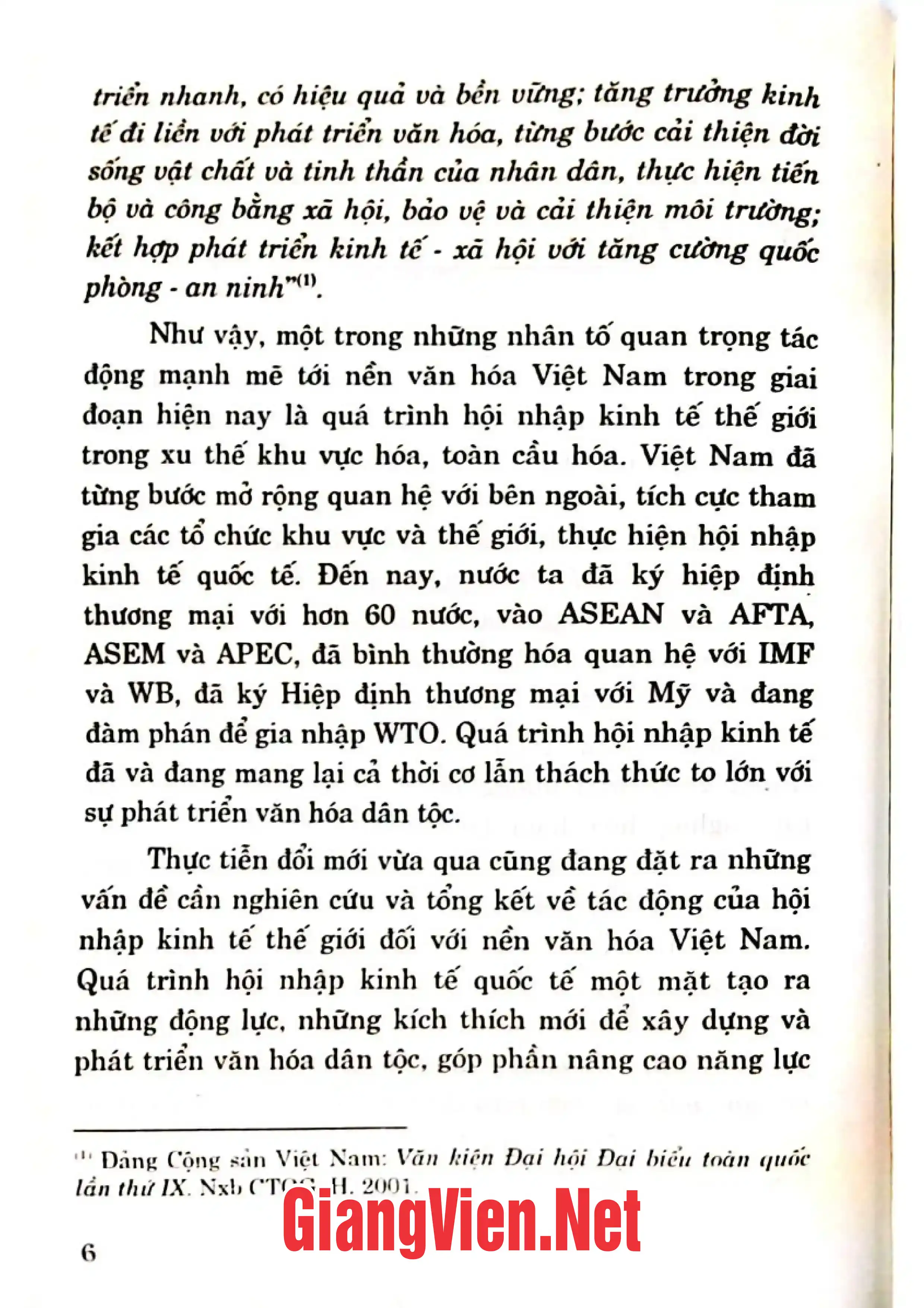 Mục lục chi tiết trang 3 sách Những thách thức của văn hóa Việt Nam trong quá trình hội nhập kinh tế