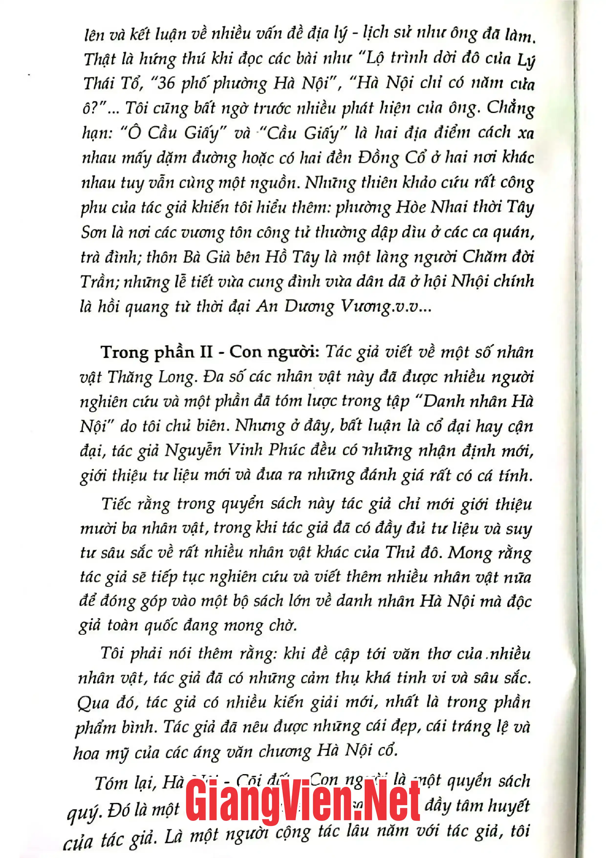 Ảnh minh họa nội dung cuốn sách: Hà Nội cõi đất, con người