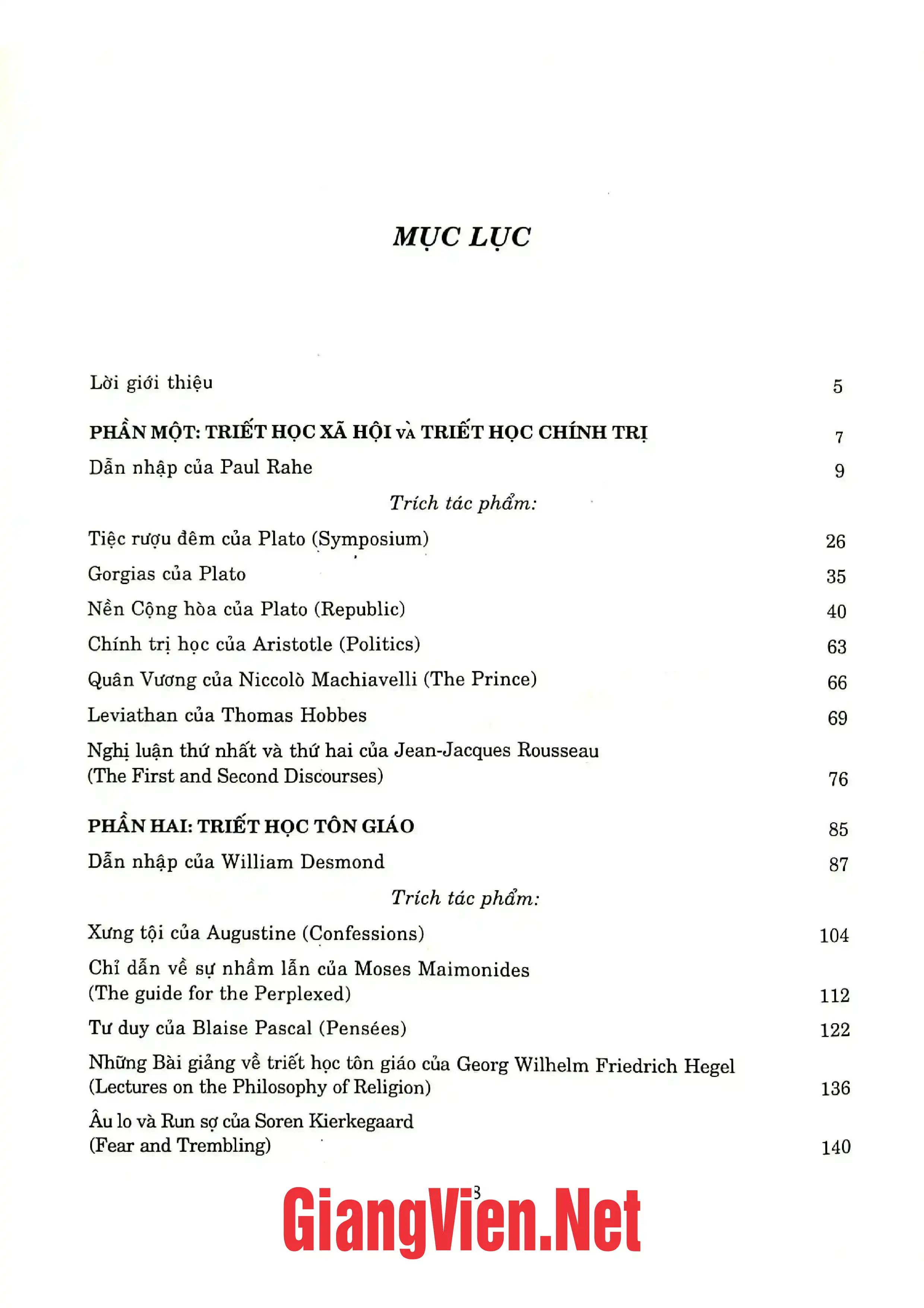 Trang bìa chính thức sách Triết học nhân sinh, Những tác phẩm của các triết gia phương Tây từ Plato tới Kant