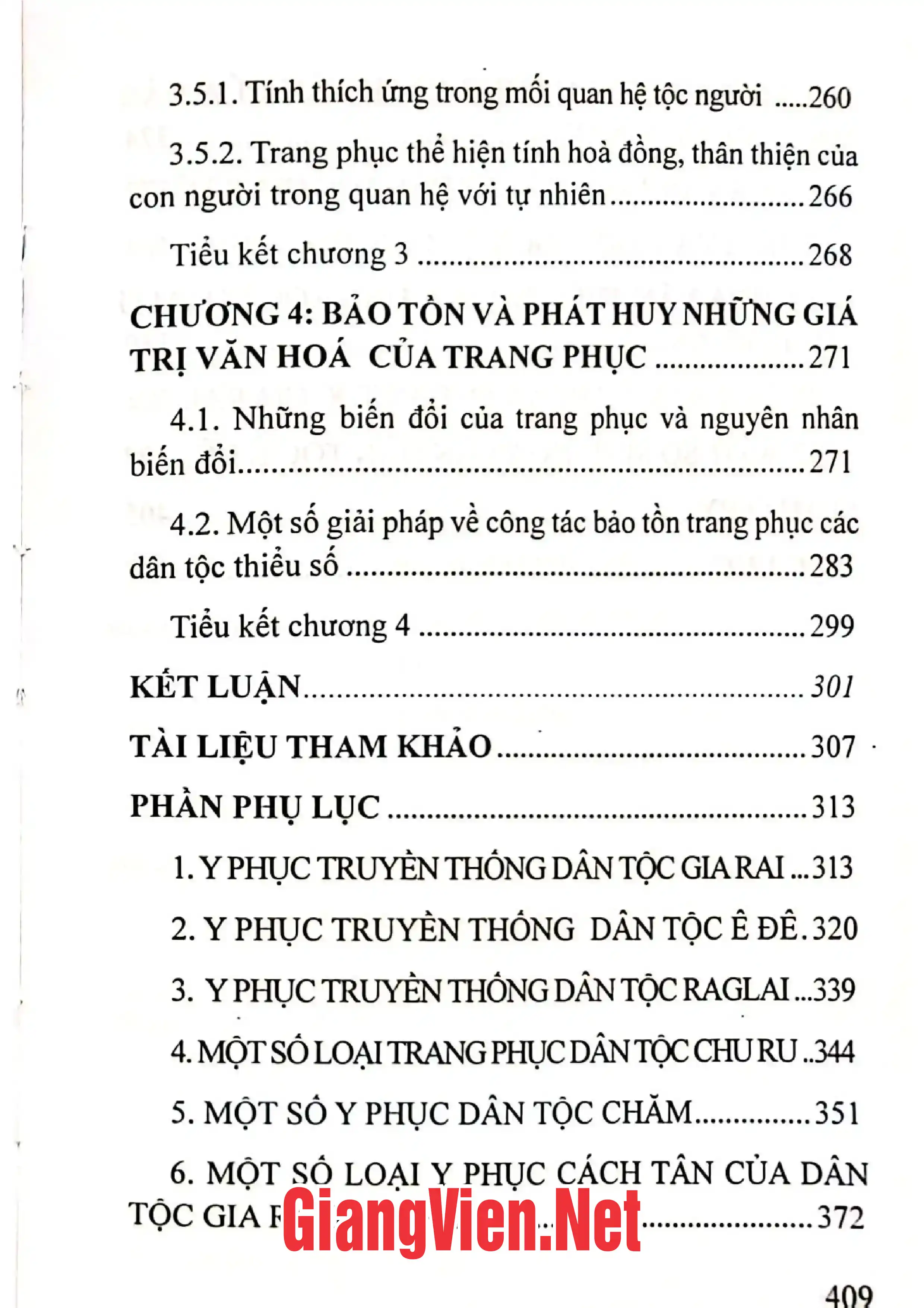 Mục lục chi tiết trang 2 sách Trang phục truyền thống các tộc người nhóm ngôn ngữ Nam Đảo và việc bảo tồn giá trị văn hóa trang phục
