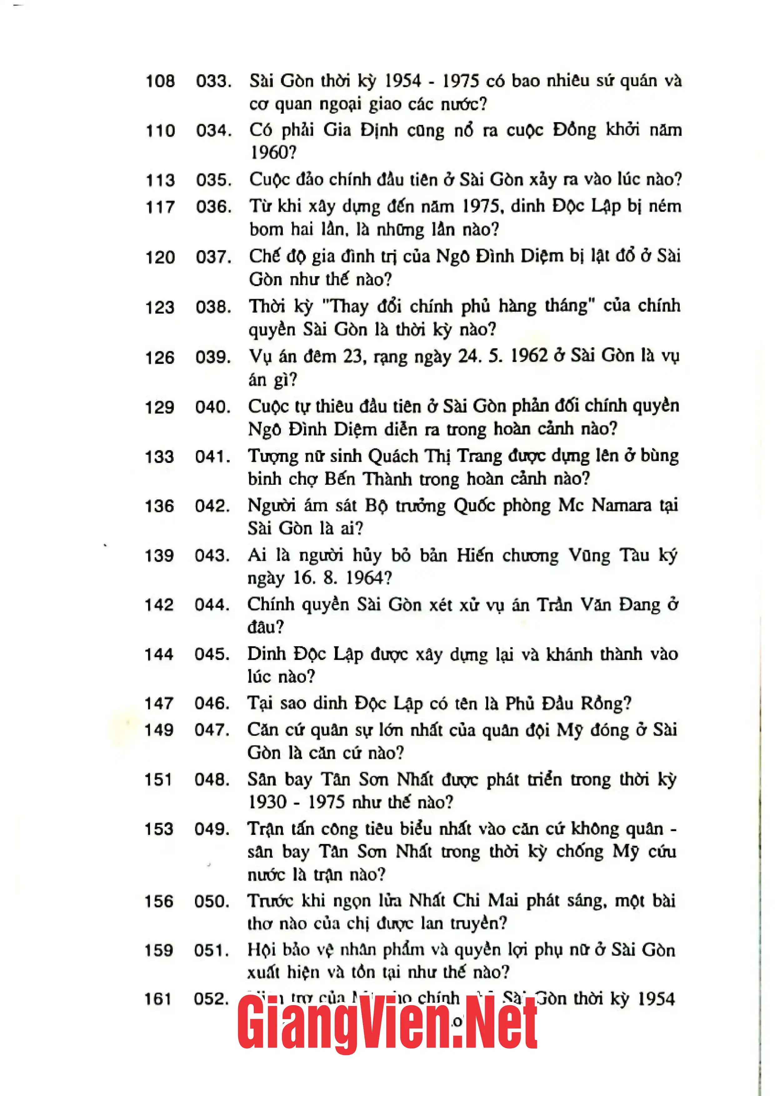 Mục lục chi tiết trang 2 sách Lịch sử Sài Gòn thời kỳ 1945-1975