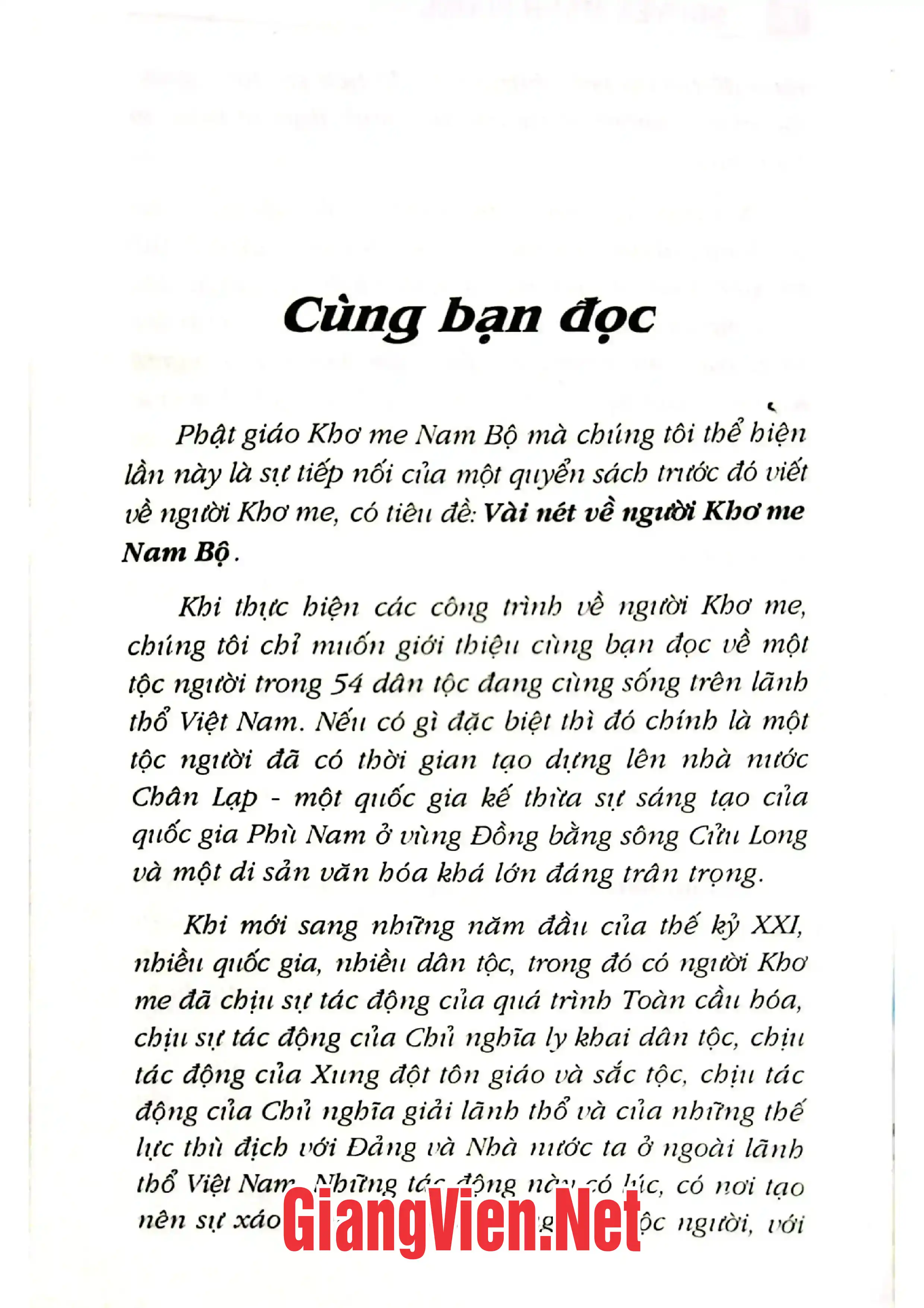 Mục lục chi tiết trang 1 sách Phật giáo Khơ Me Nam Bộ những vấn đề nhìn lại