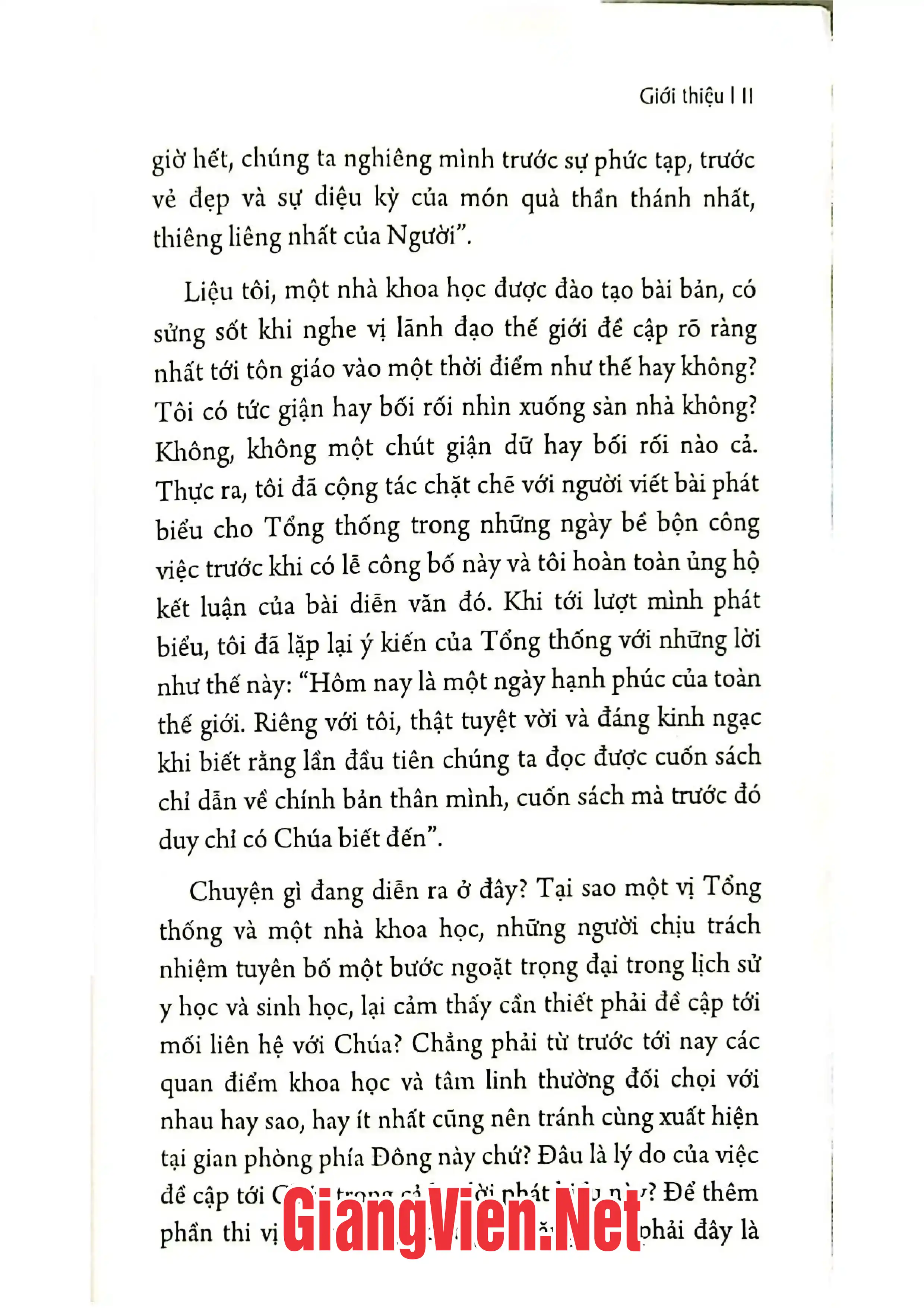 Nội dung trang phụ bản giới thiệu sách Ngôn ngữ của Chúa những bằng chứng khoa học về đức tin