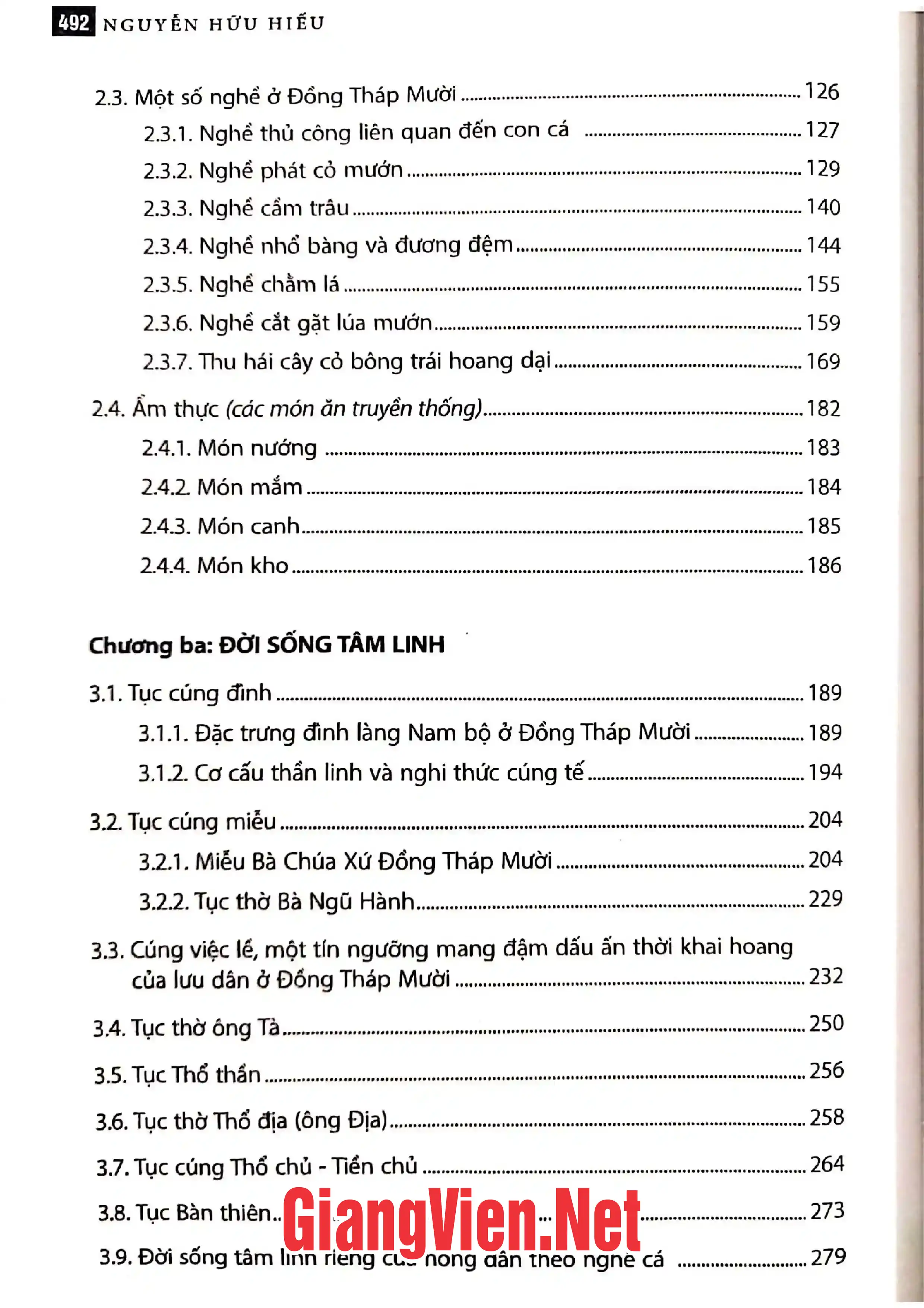 Mục lục chi tiết trang 1 sách Văn hóa dân gian vùng Đồng Tháp Mười