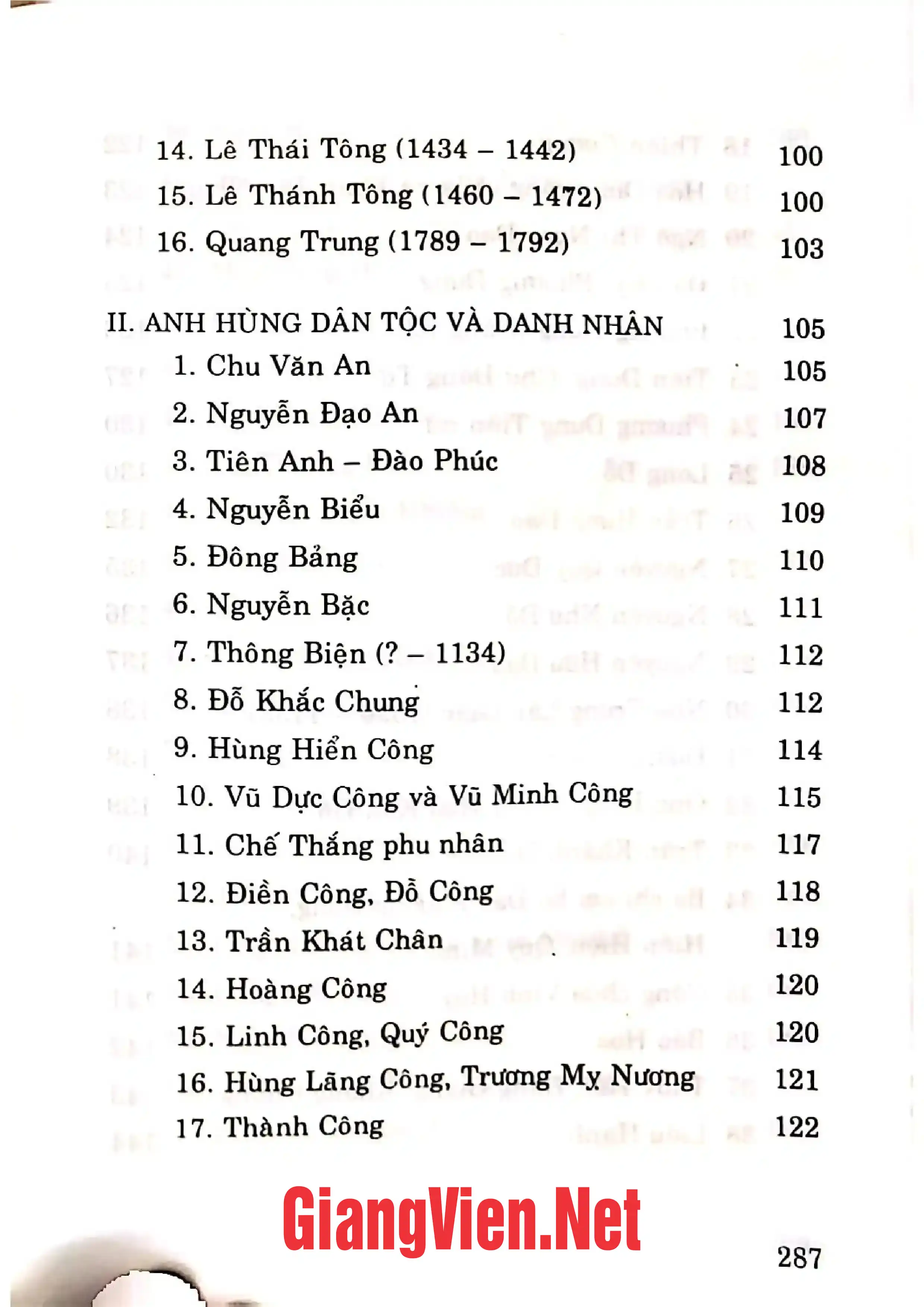 Mục lục chi tiết trang 2 sách Bách thần Hà Nội