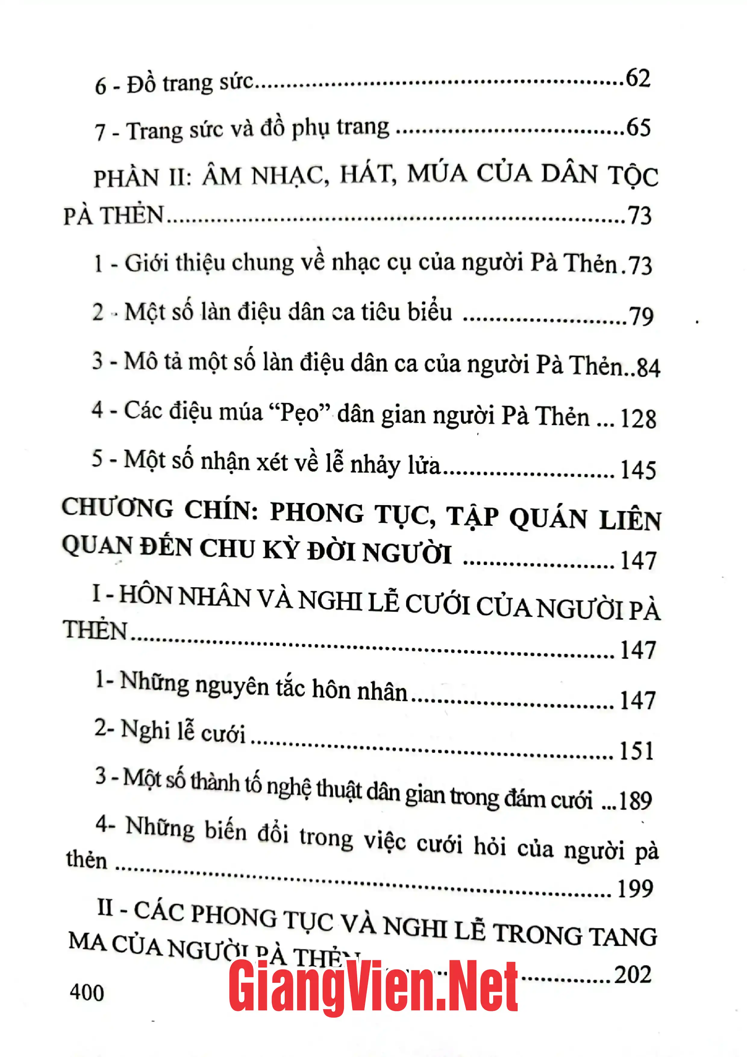 Mục lục chi tiết trang 1 sách Văn hóa dân gian dân tộc Pà Thẻn ở Việt Nam Quyển 2