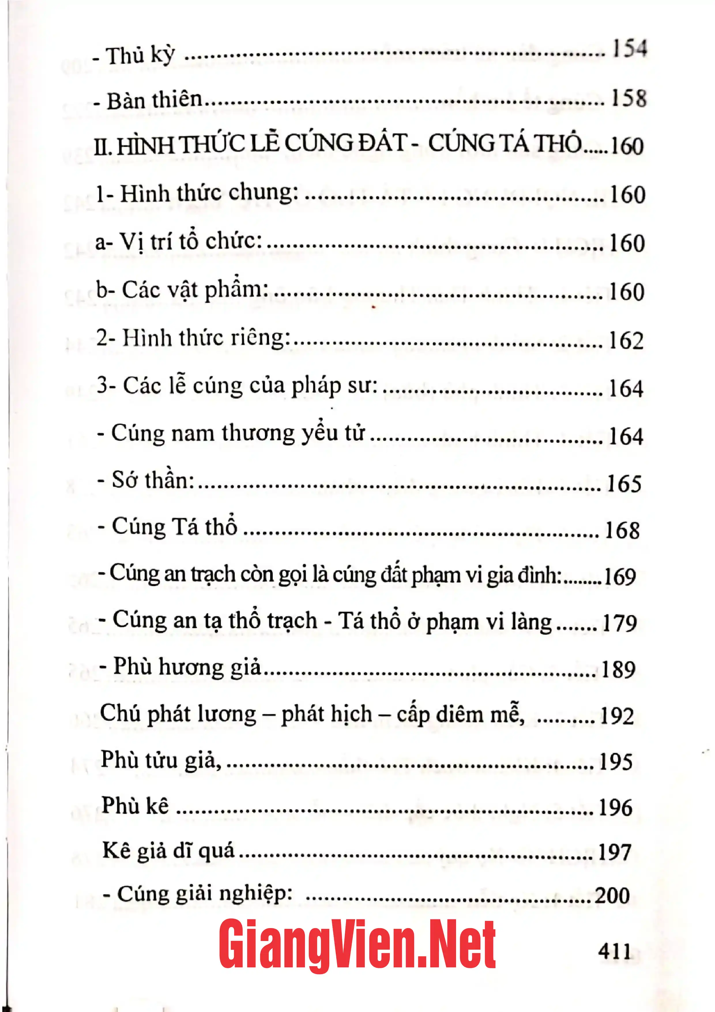 Mục lục chi tiết trang 2 sách Lễ tá thổ ở Phú Yên