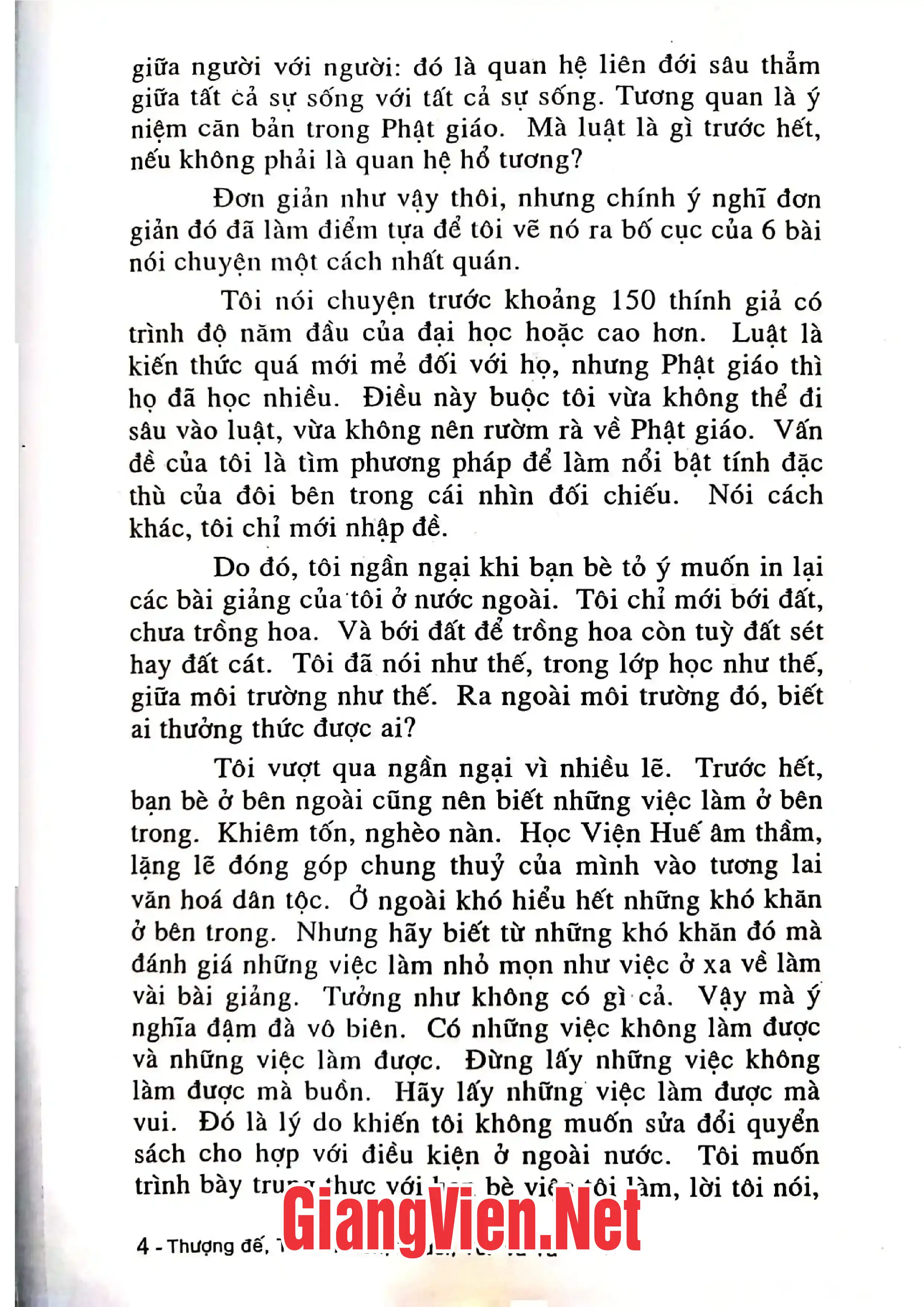 Ảnh minh họa nội dung cuốn sách: Thượng đế, thiên nhiên,người, tôi và ta, triết lý luật và tư tưởng Phật giáo