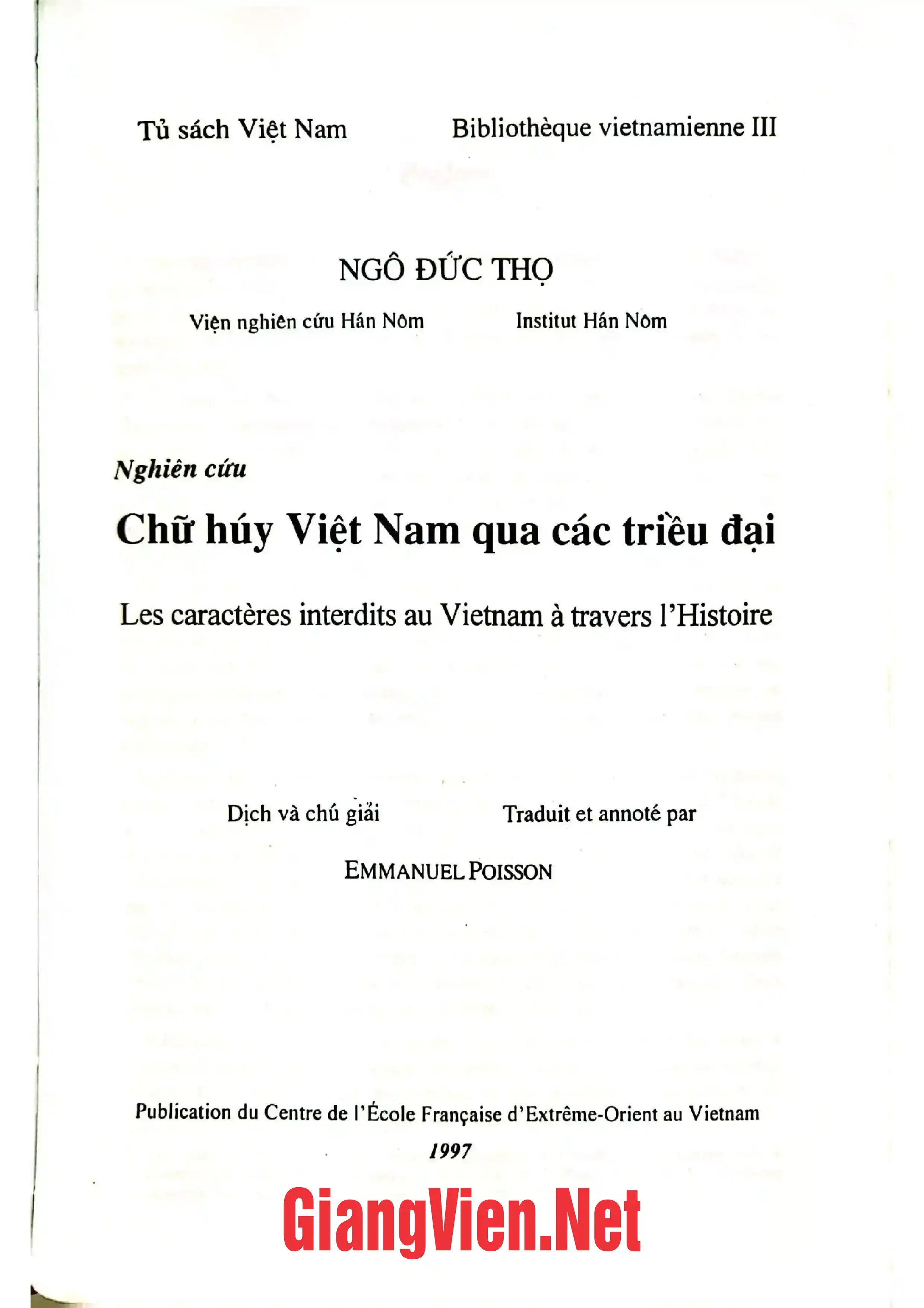Ảnh minh họa nội dung cuốn sách: Nghiên cứu chữ huý Việt Nam qua các triều đại