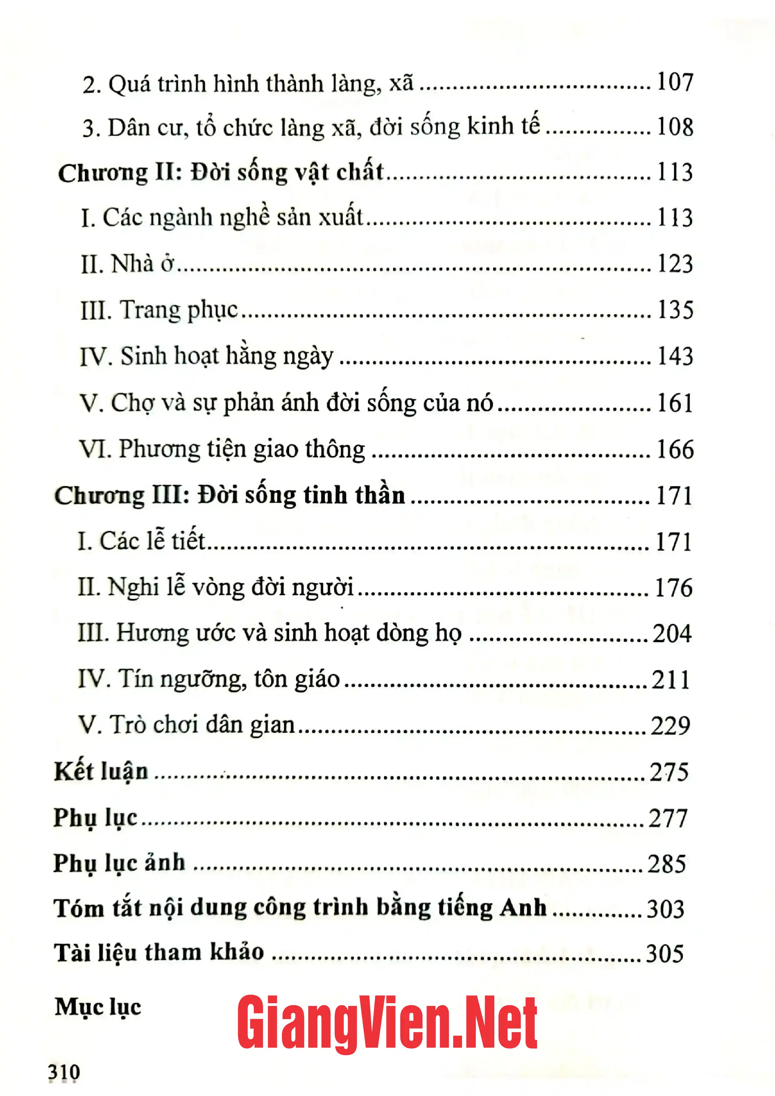 Mục lục chi tiết trang 1 sách Lễ hội làng Vọng Lỗ và văn hóa dân gian xã Quỳnh Hoa huyện Quỳnh Phụ, tỉnh Thái Bình