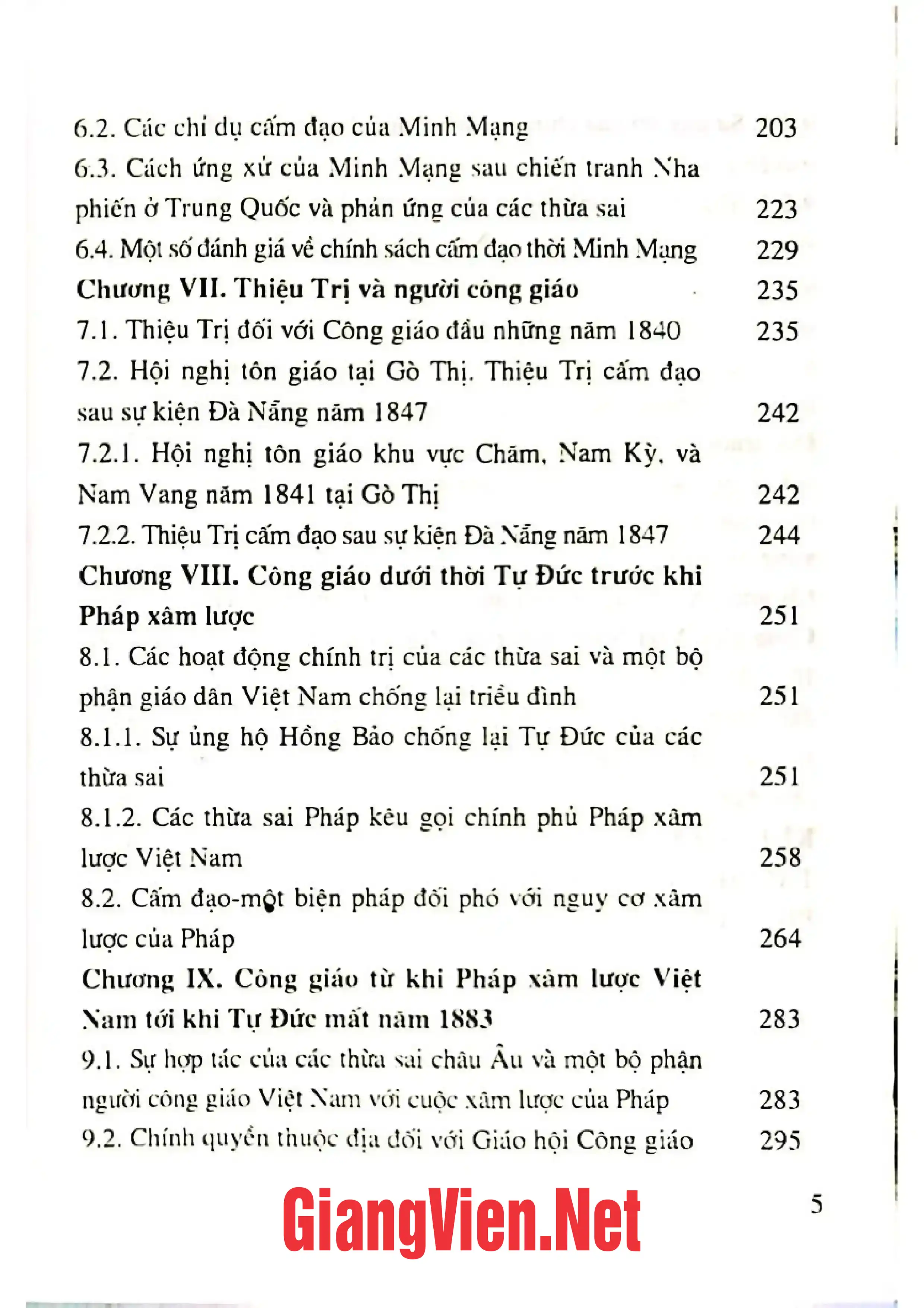 Ảnh minh họa nội dung cuốn sách: Công giáo Việt Nam thời kì triều Nguyễn 1802-1883