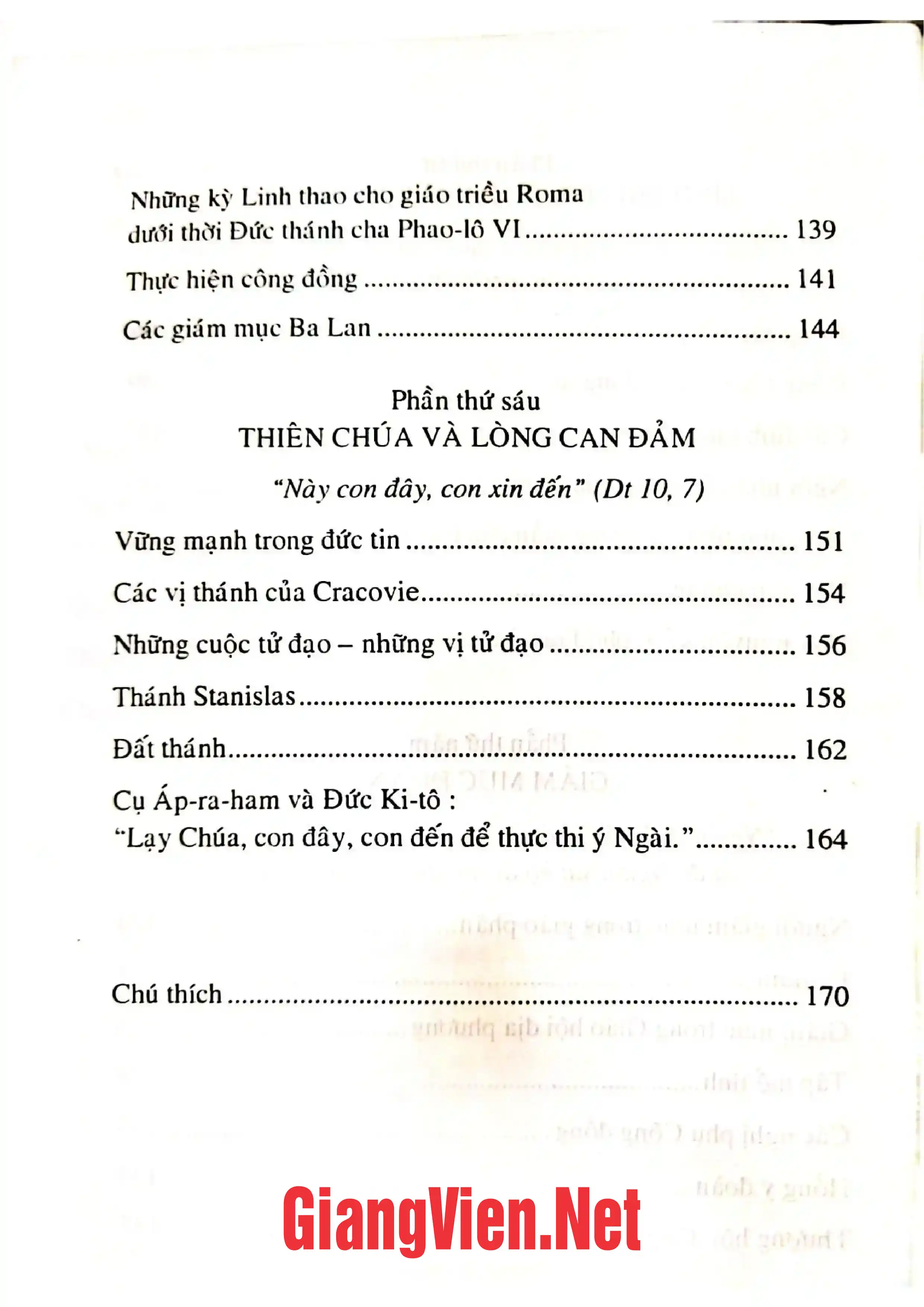 Mục lục chi tiết trang 3 sách Hãy đứng dậy. Chúng ta đi. Hồi ký đức Giaon Phao lô II 1958 2004