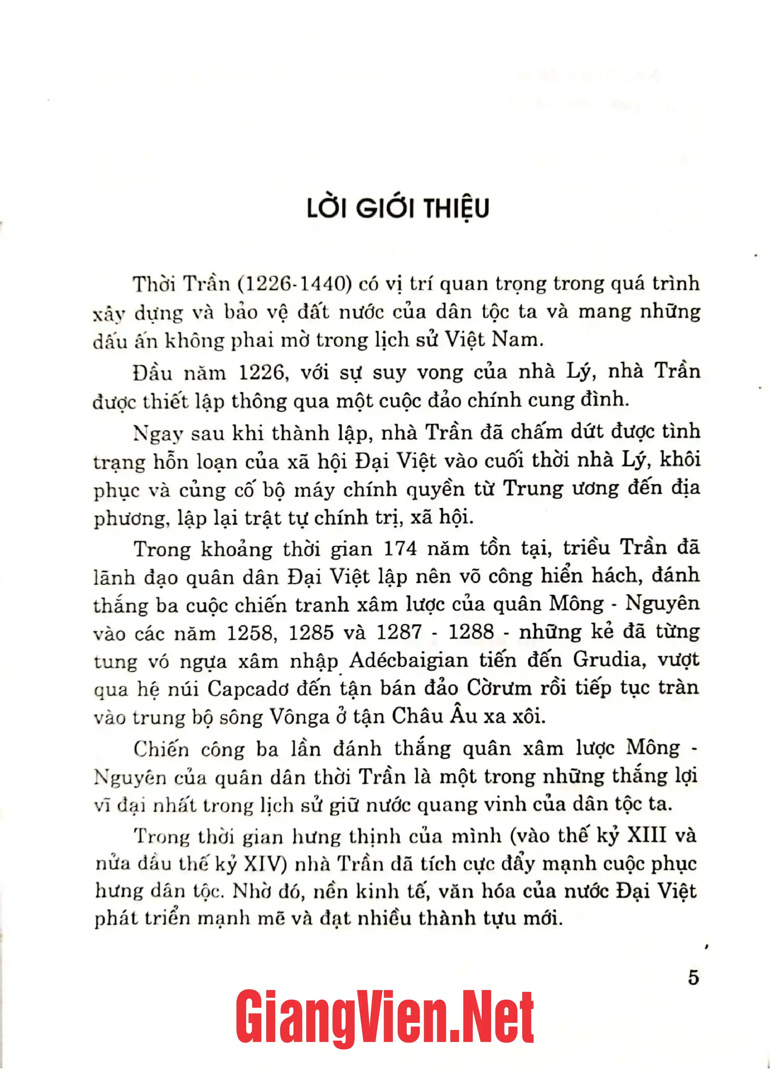 Nội dung mục lục và hình ảnh sách Nhà Trần và con người thời Trần - Trang 5