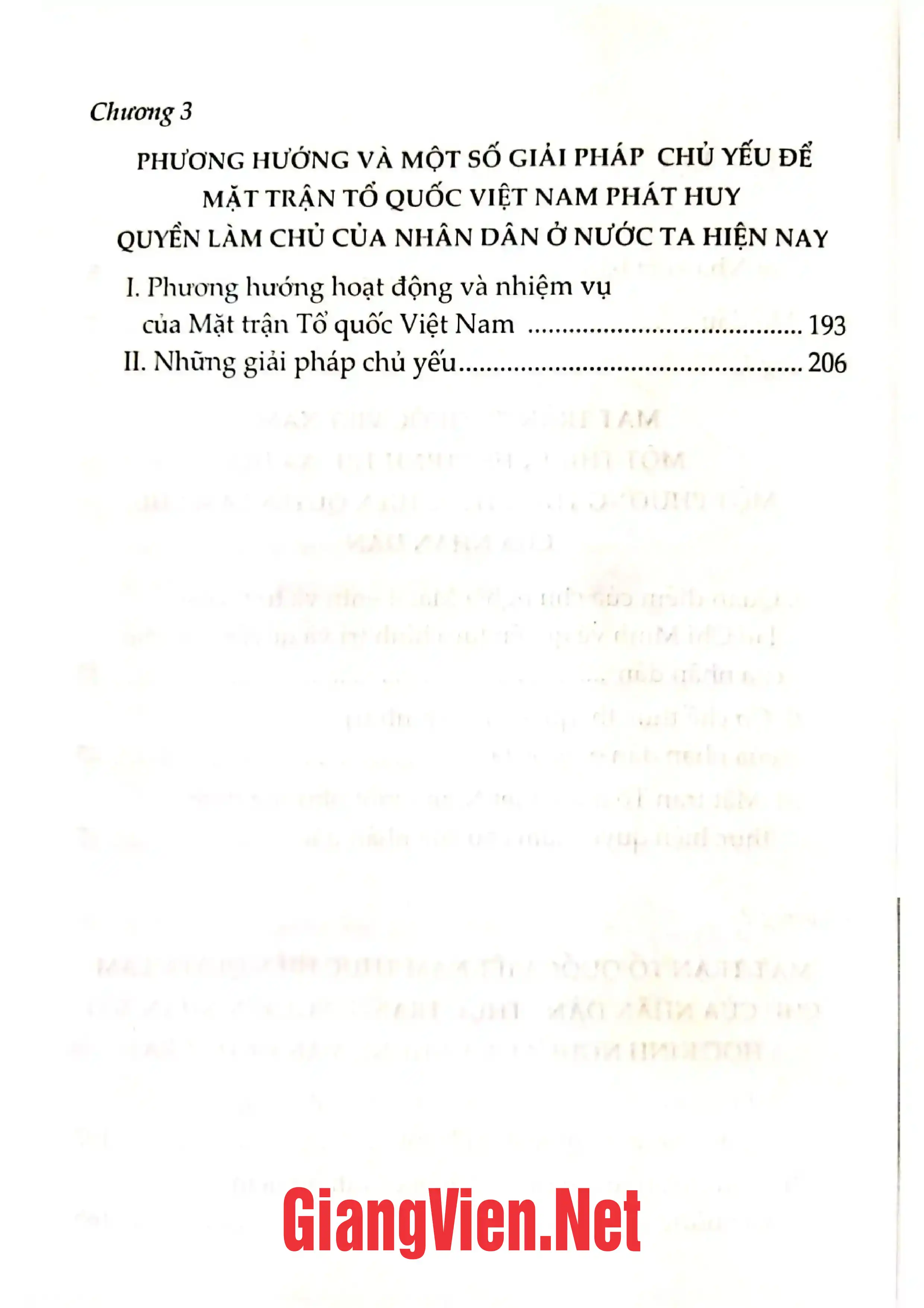 Mục lục chi tiết trang 1 sách Vai trò của mặt trận tổ quốc Việt Nam đối với việc thực hiện quyền làm chủ của nhân dân ở nước ta hiện nay