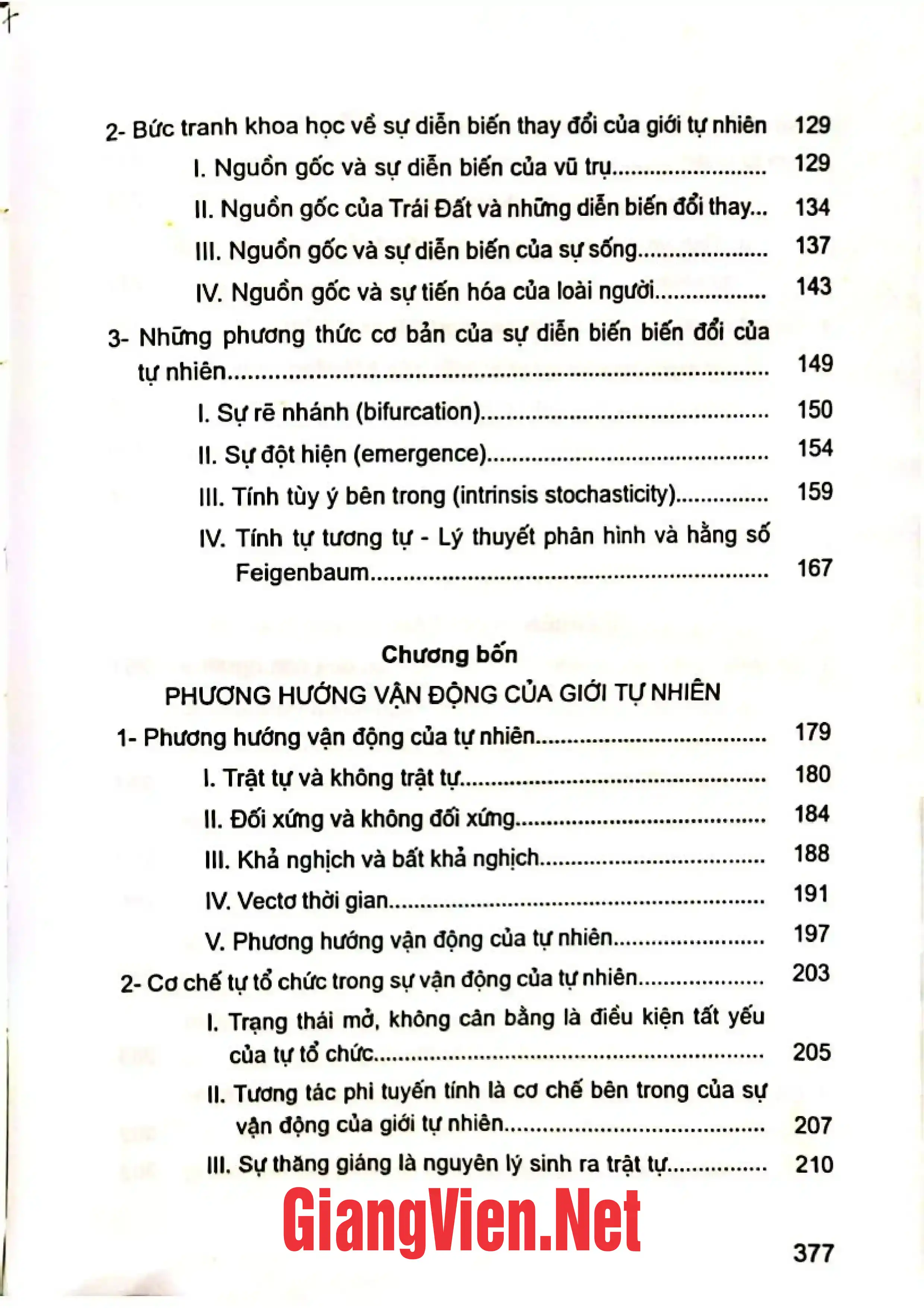 Mục lục chi tiết trang 2 sách Tìm hiểu triết học tự nhiên