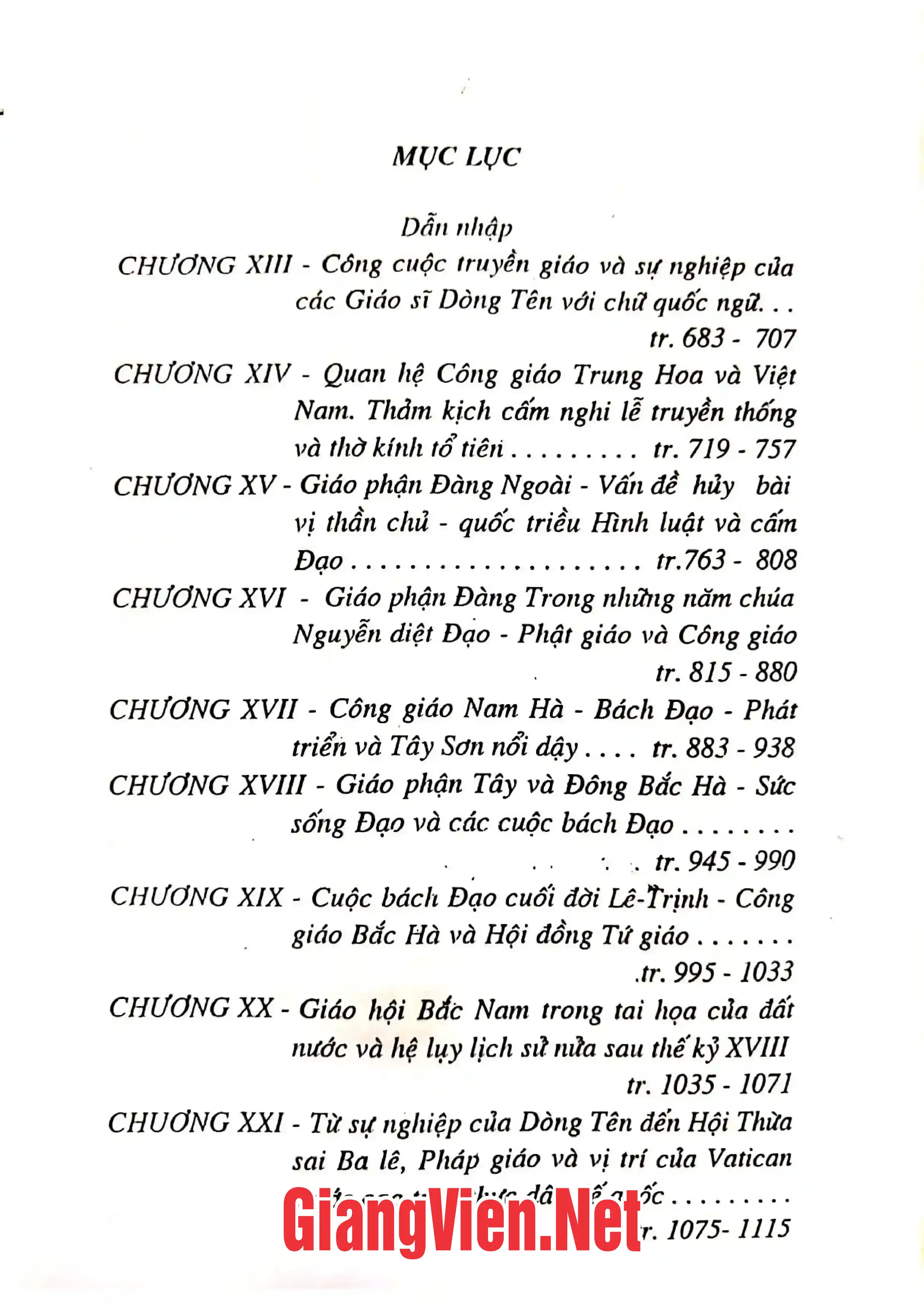 Ảnh minh họa nội dung cuốn sách: Việt Nam Công giáo sử- Tân biên 1553-2000, Quyển II