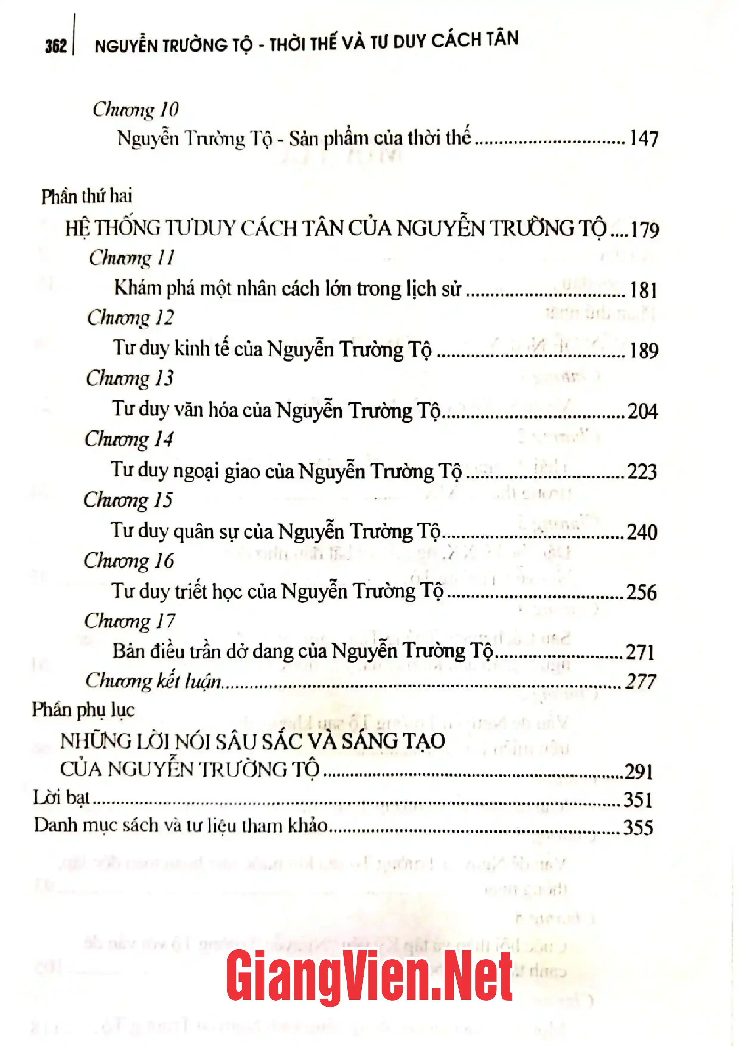 Mục lục chi tiết trang 1 sách Nguyễn Trường Tộ thời thế và tư duy cách tân