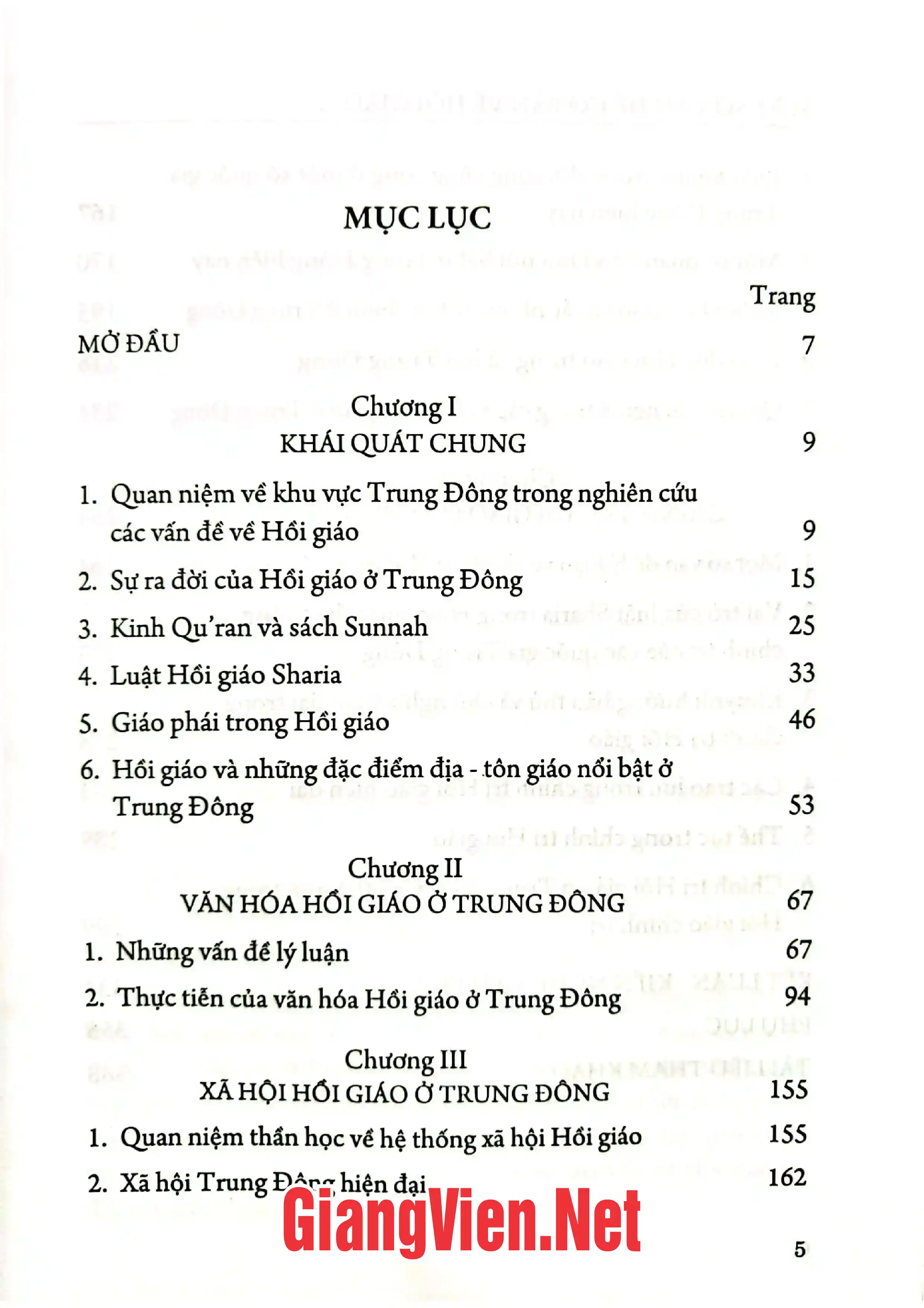 Trang bìa chính thức sách Một số vấn đề cơ bản về Hồi giáo ở Trung Đông Văn hóa, xã hội và chính trị Hồi giáo
