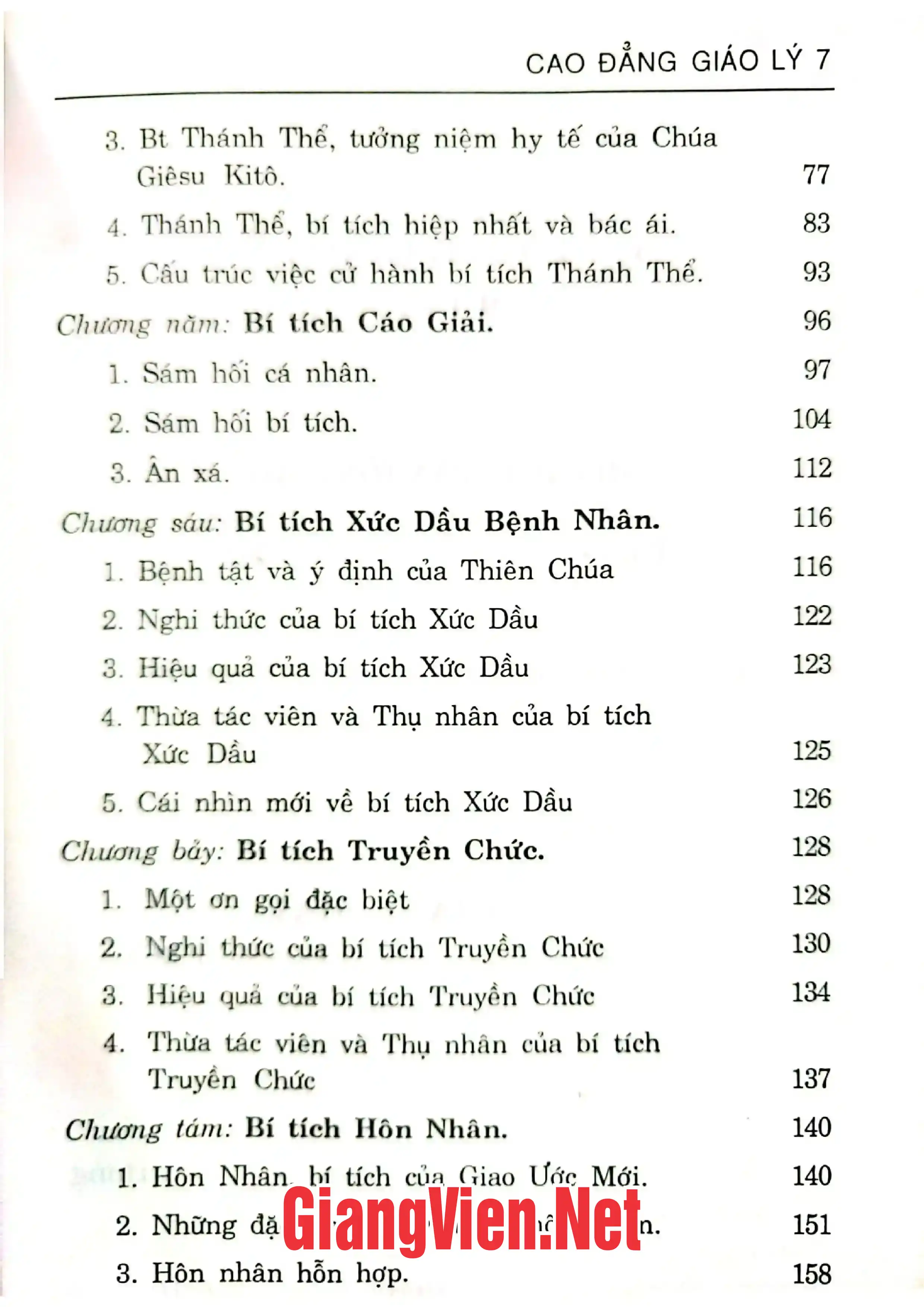 Ảnh minh họa nội dung cuốn sách: Cao đẳng giáo lý - Tập 7 Bí tích học