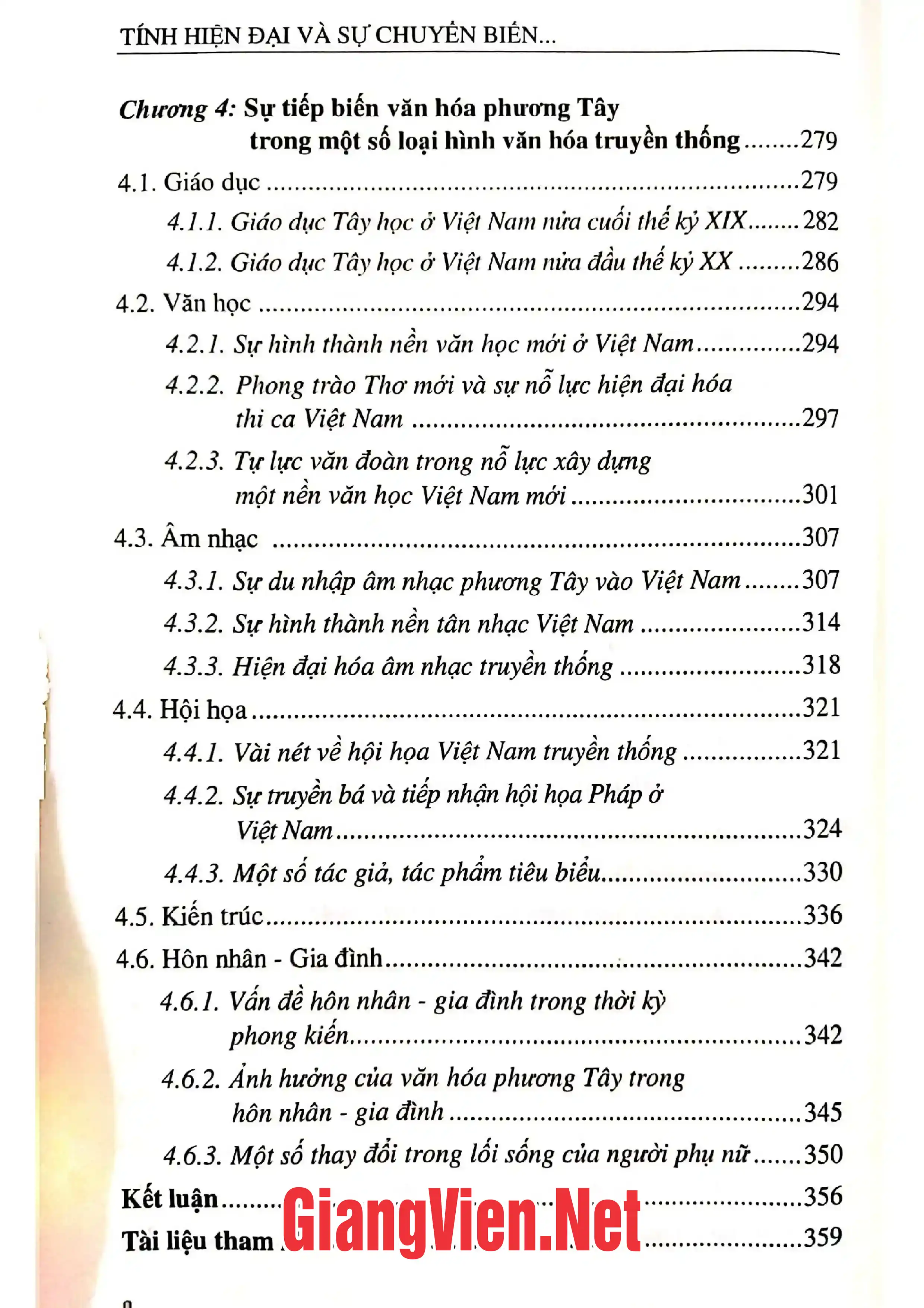 Mục lục chi tiết trang 3 sách Tính hiện đại và sự chuyển biến của văn hóa Việt Nam thời cận đại