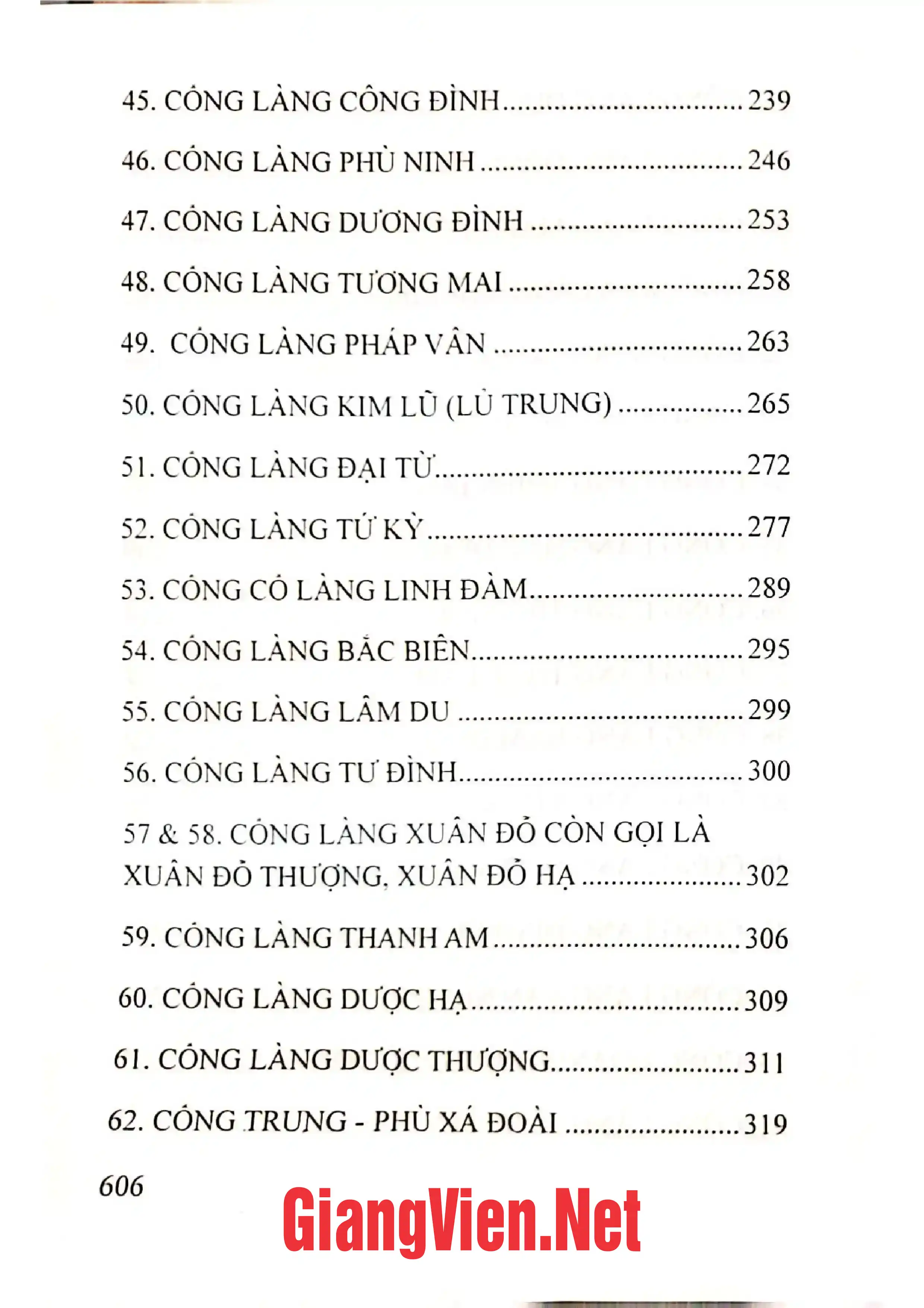 Mục lục chi tiết trang 3 sách Cổng làng Hà Nội