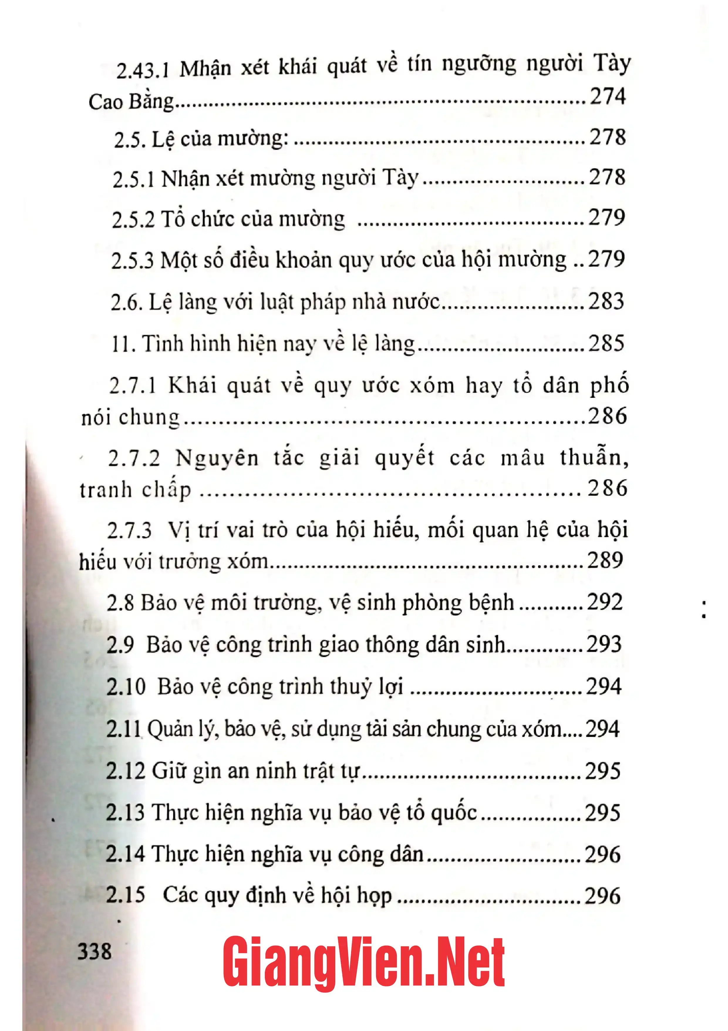 Nội dung mục lục và hình ảnh sách Những điều cơ bản trong lệ làng truyền thống của người Tày Cao Bằng - Trang 5