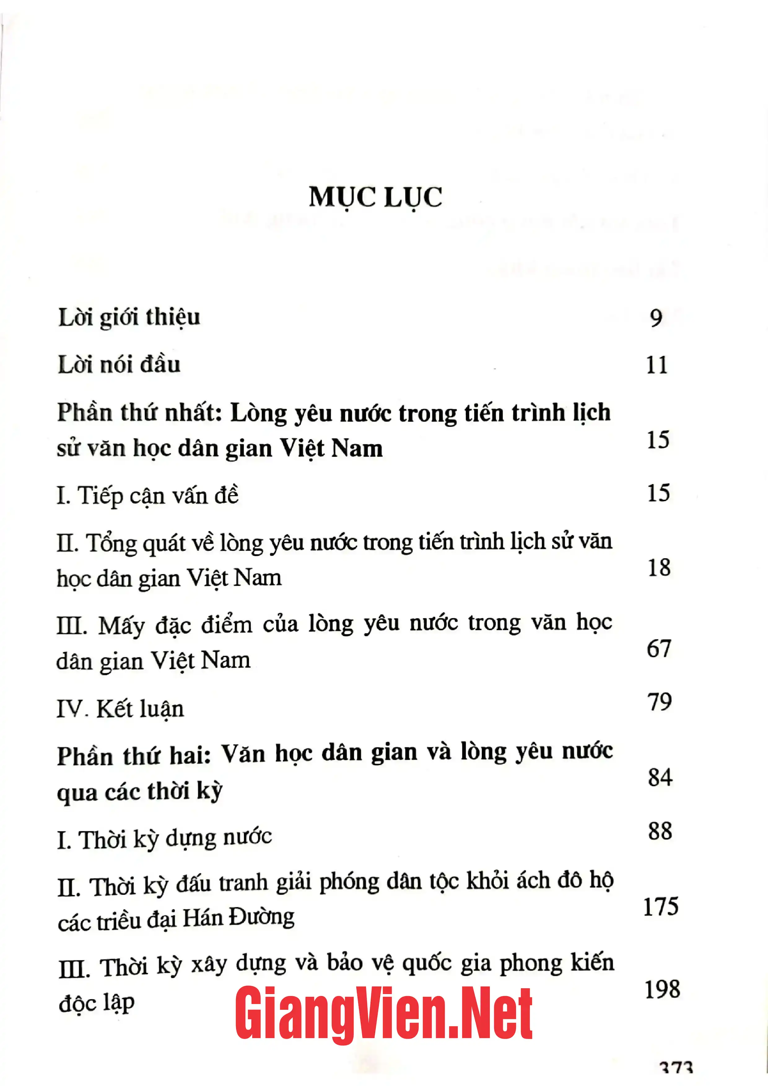 Trang bìa chính thức sách Lòng yêu nước trong văn học dân gian Việt Nam