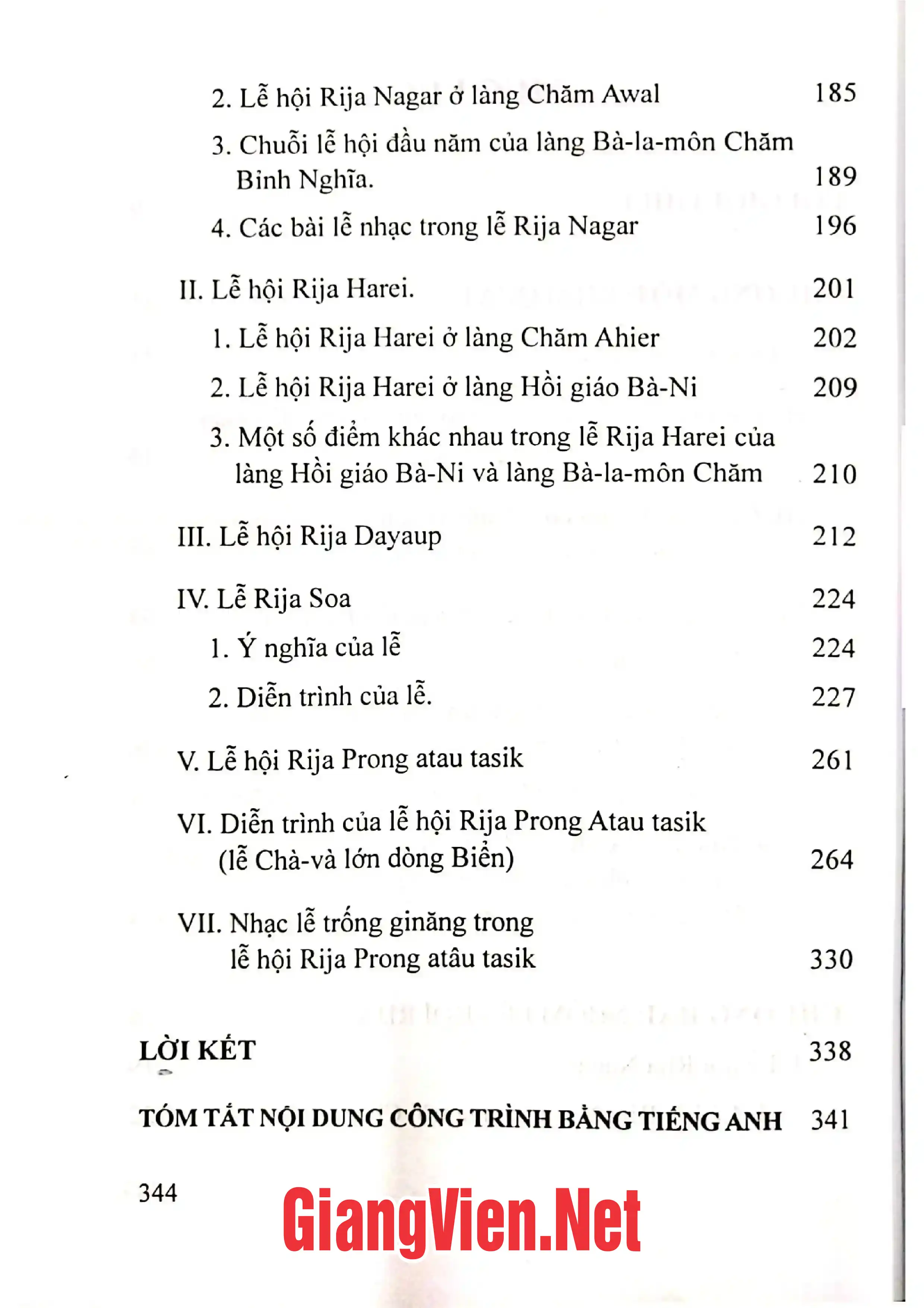 Ảnh minh họa nội dung cuốn sách: Nhóm lễ - Hội Rija của người Chăm tỉnh Ninh Thuận
