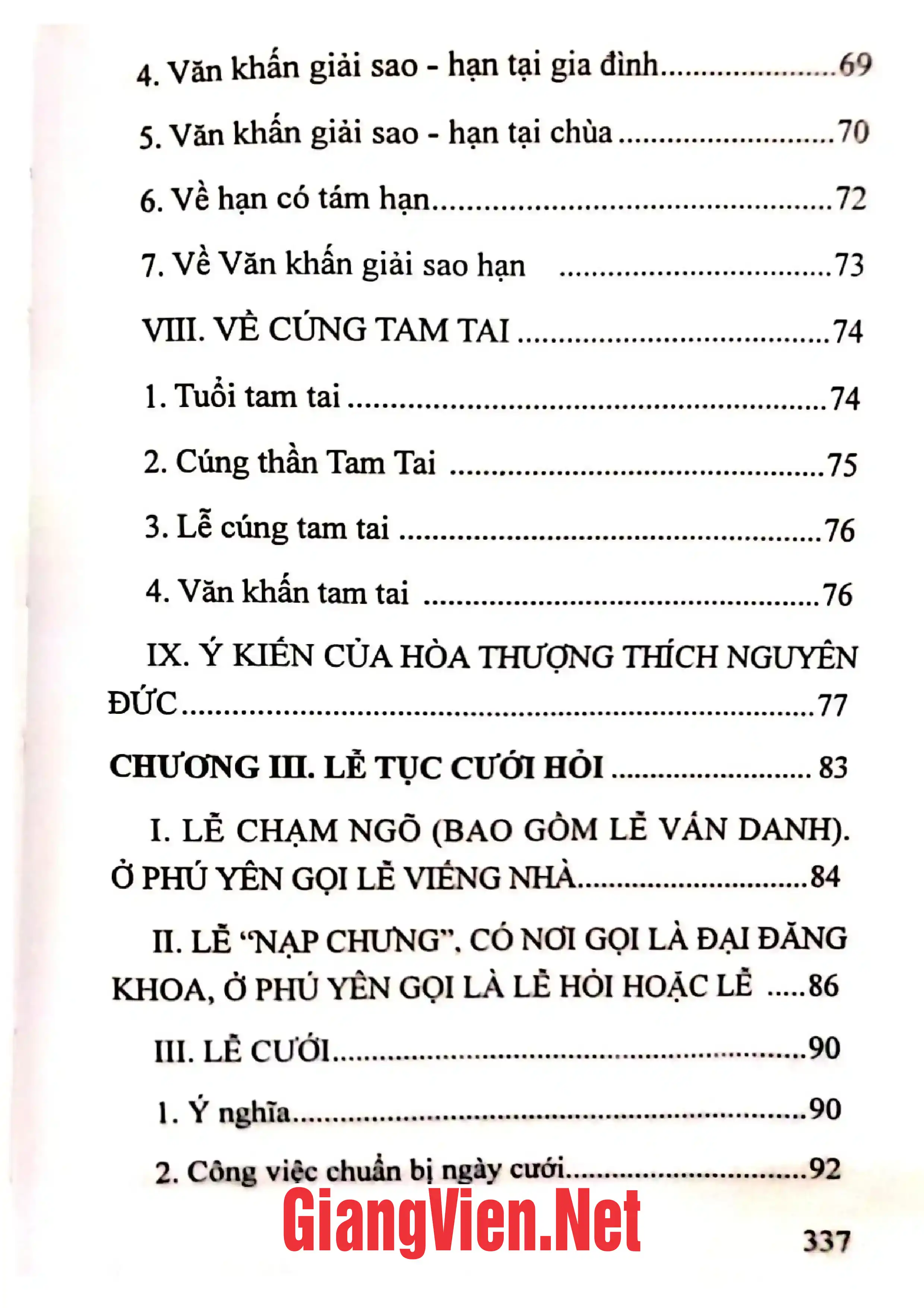 Mục lục chi tiết trang 2 sách Tìm hiểu về nghi thức lễ tục ở Phú Yên