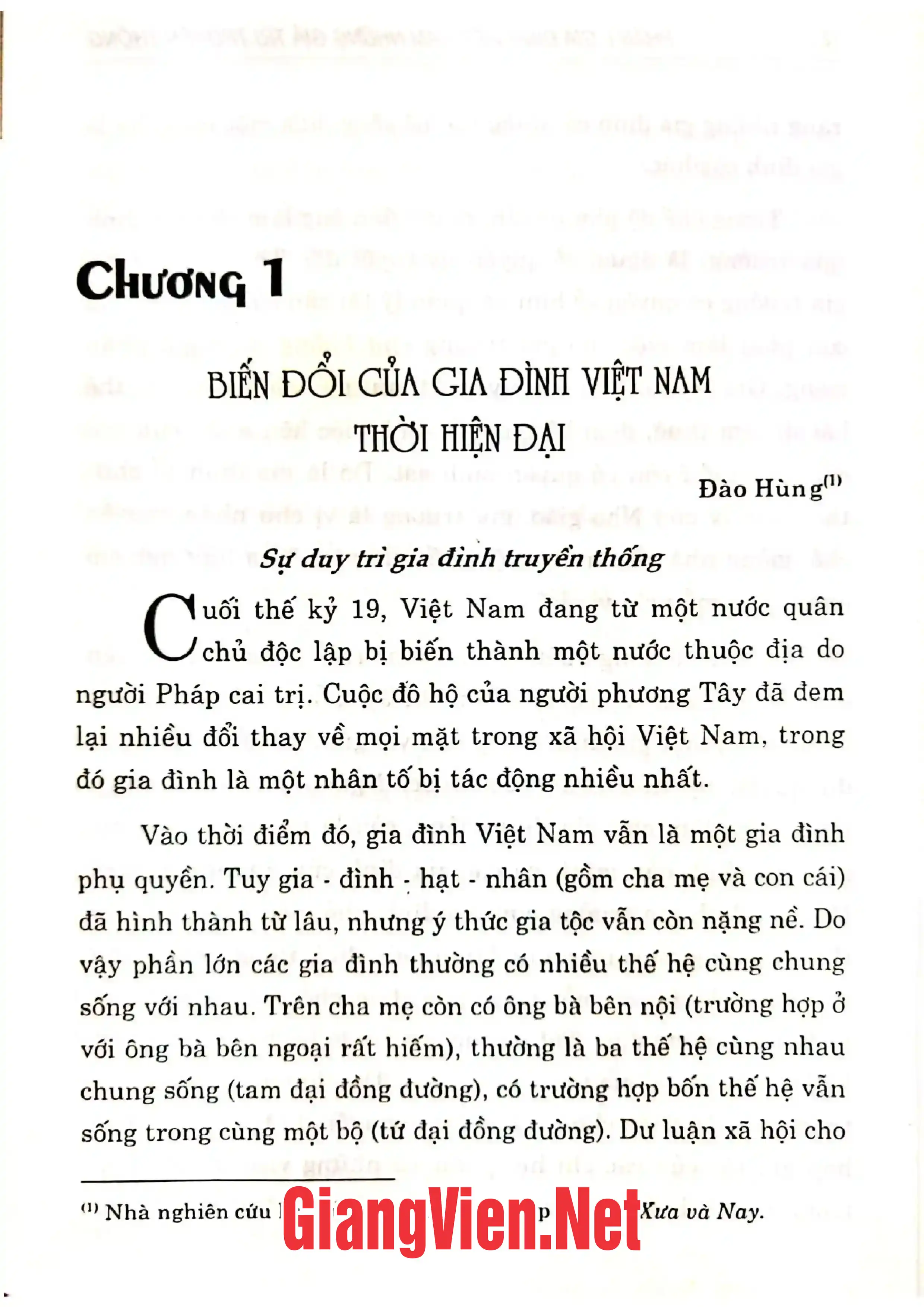 Ảnh minh họa nội dung cuốn sách: Gia đình Việt Nam