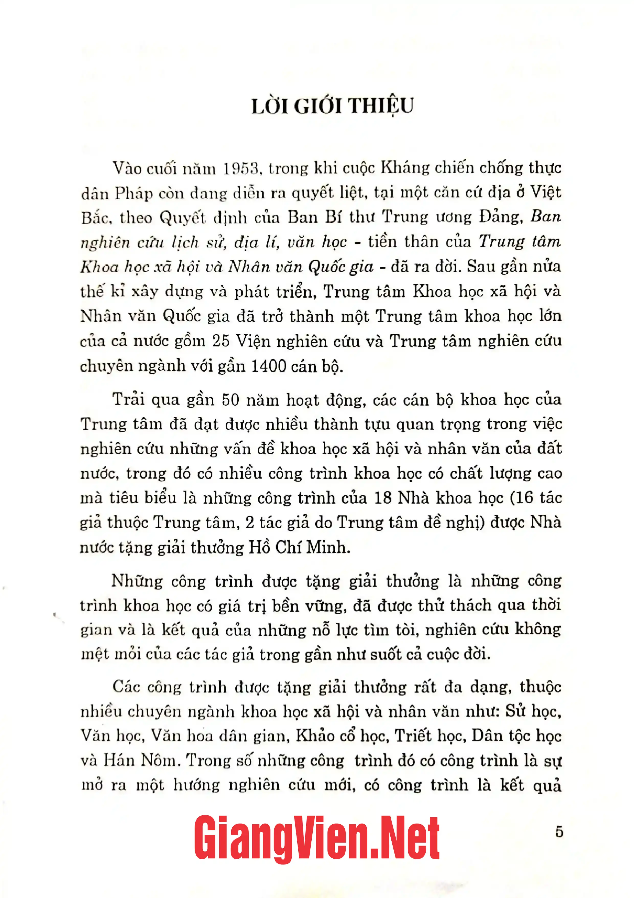 Mục lục chi tiết trang 1 sách Tác phẩm được tặng giải thưởng Hồ Chí Minh
