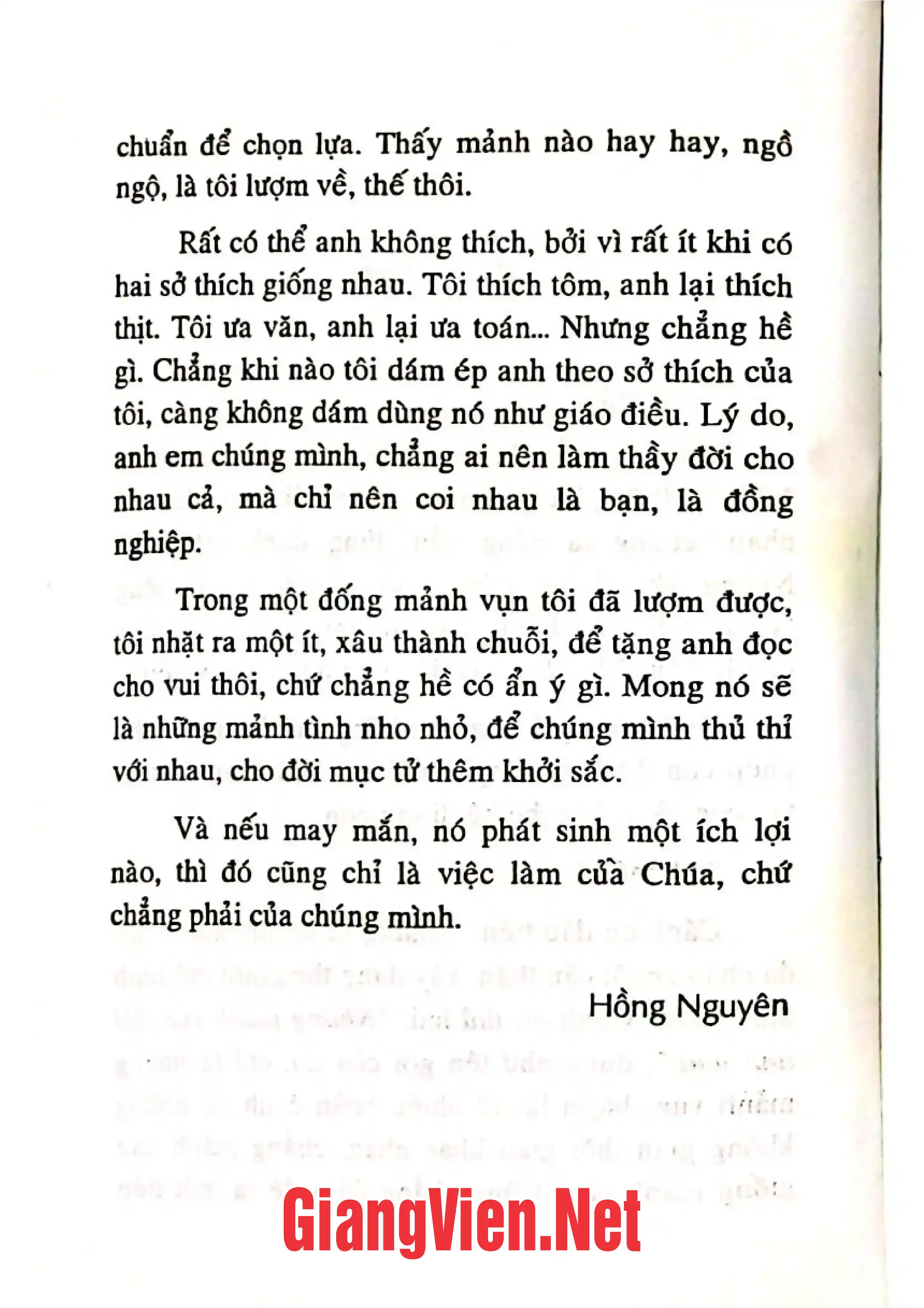 Nội dung trang phụ bản giới thiệu sách Những mảnh vụn đời linh mục