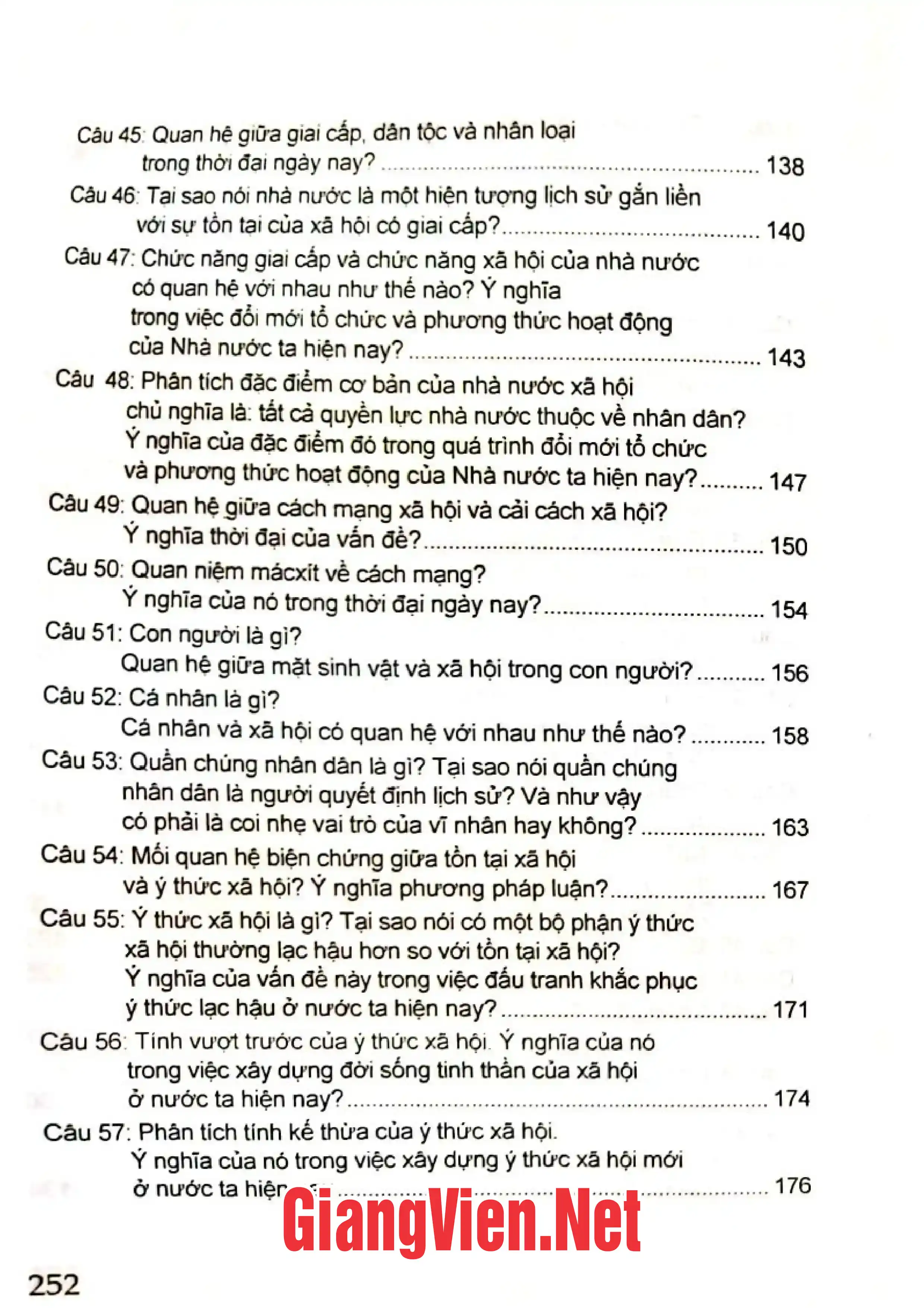 Mục lục chi tiết trang 3 sách Hỏi đáp về triết học