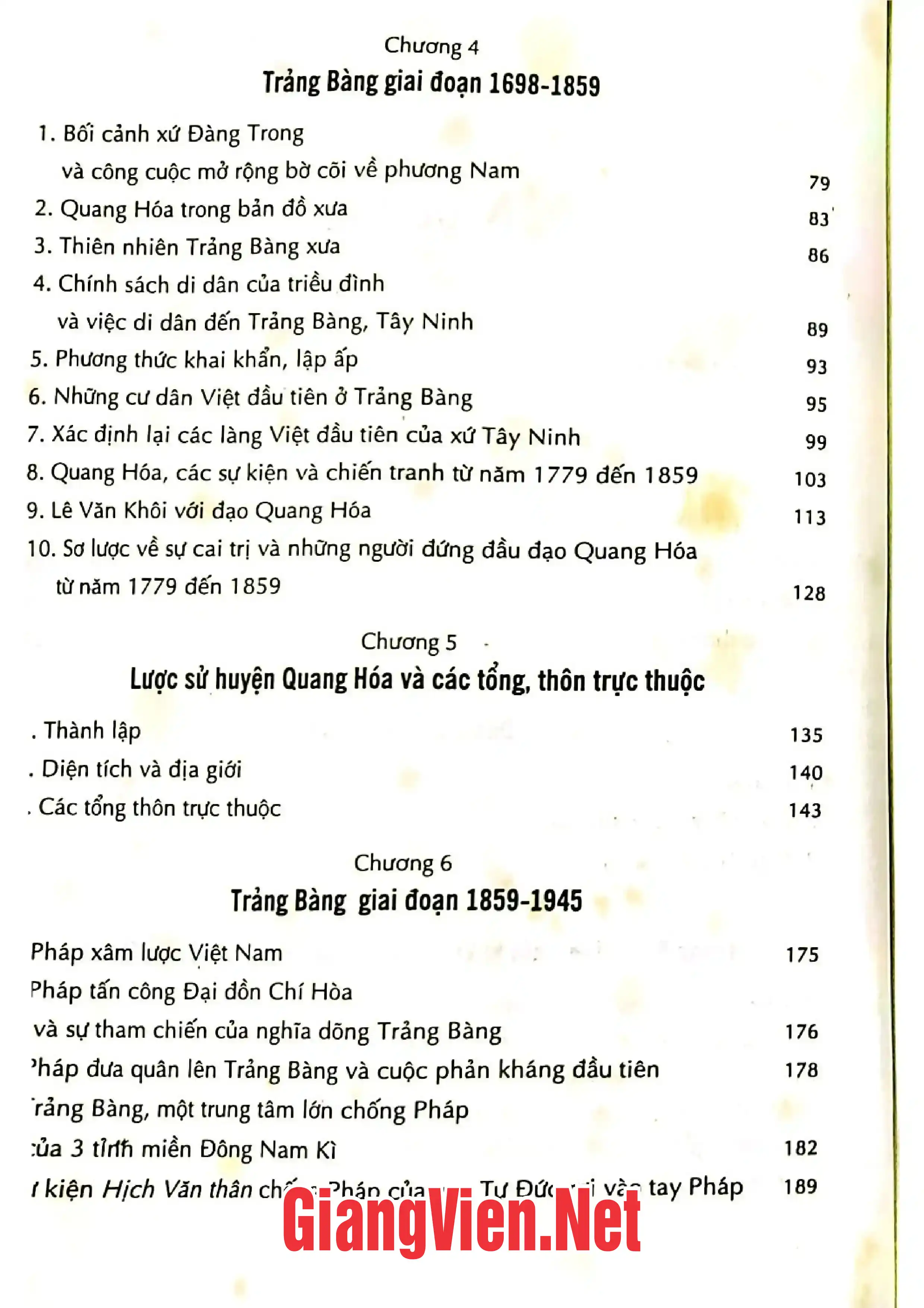 Mục lục chi tiết trang 1 sách Trảng Bàng phương chí Lịch sử, văn hóa vùng đất và con người nam Tây Ninh