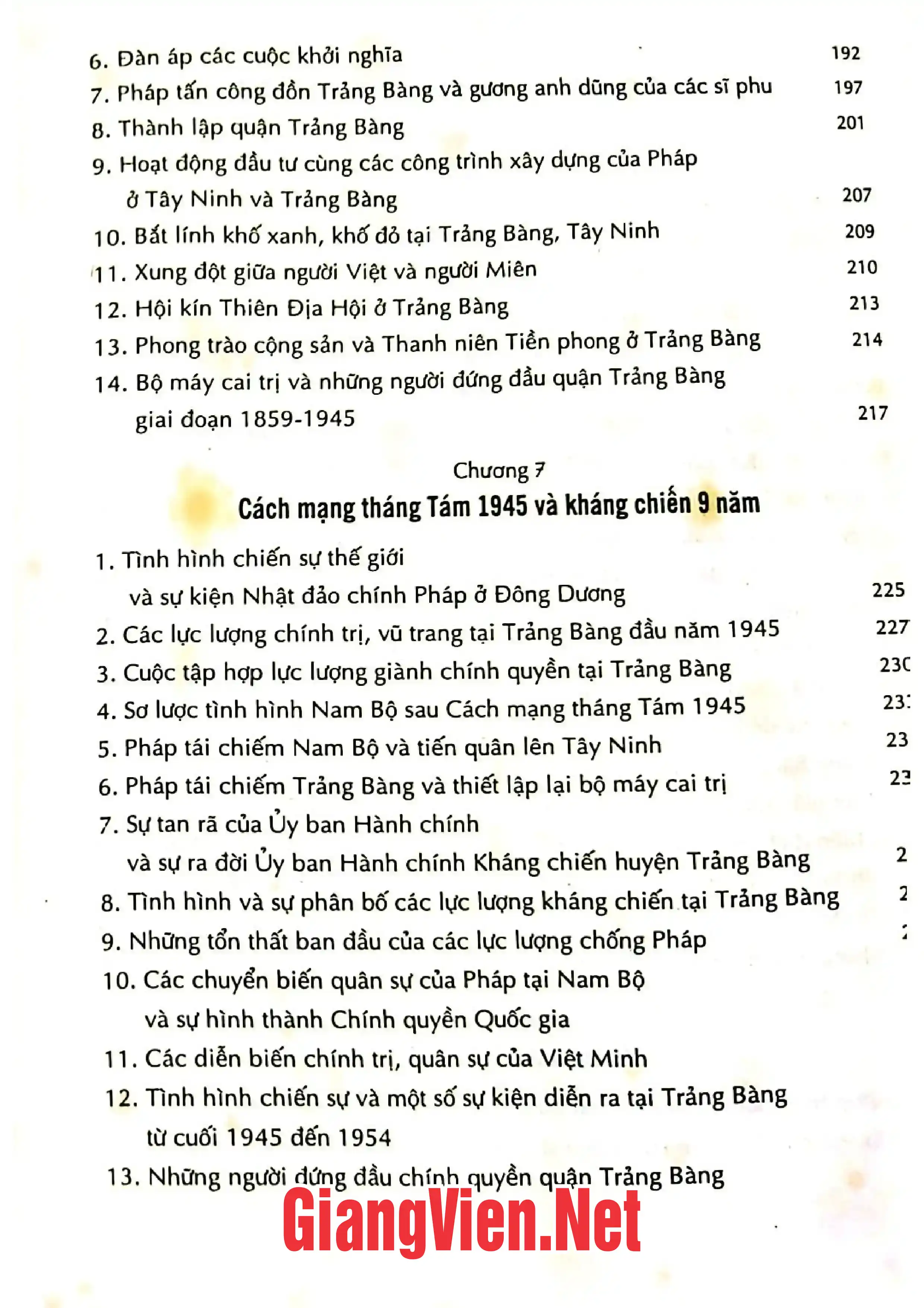Mục lục chi tiết trang 2 sách Trảng Bàng phương chí Lịch sử, văn hóa vùng đất và con người nam Tây Ninh