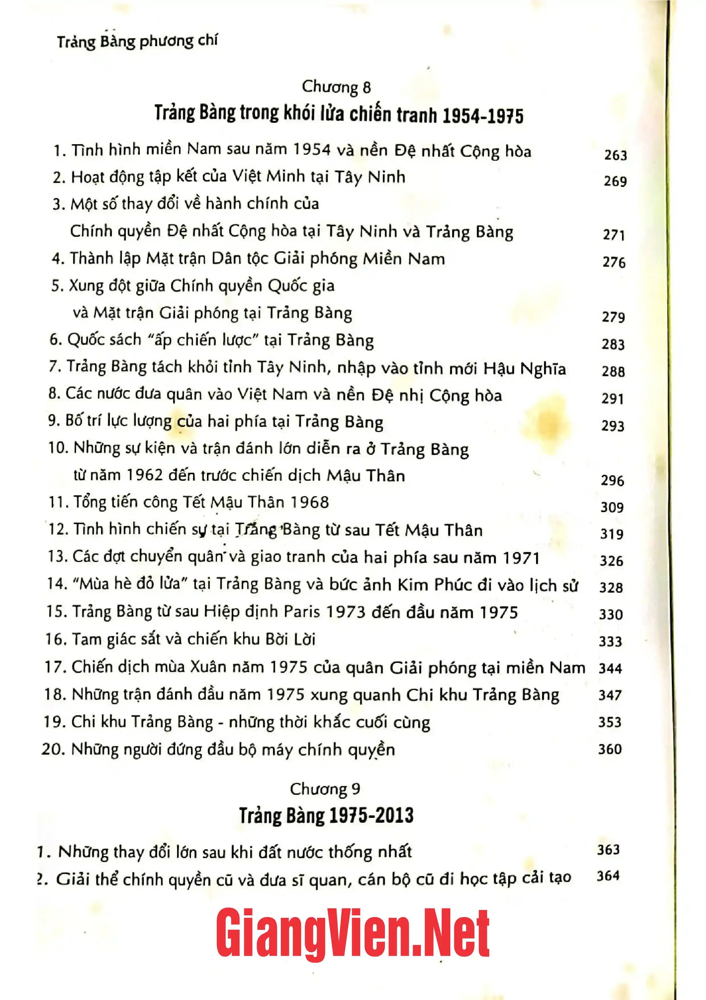 Mục lục chi tiết trang 3 sách Trảng Bàng phương chí Lịch sử, văn hóa vùng đất và con người nam Tây Ninh